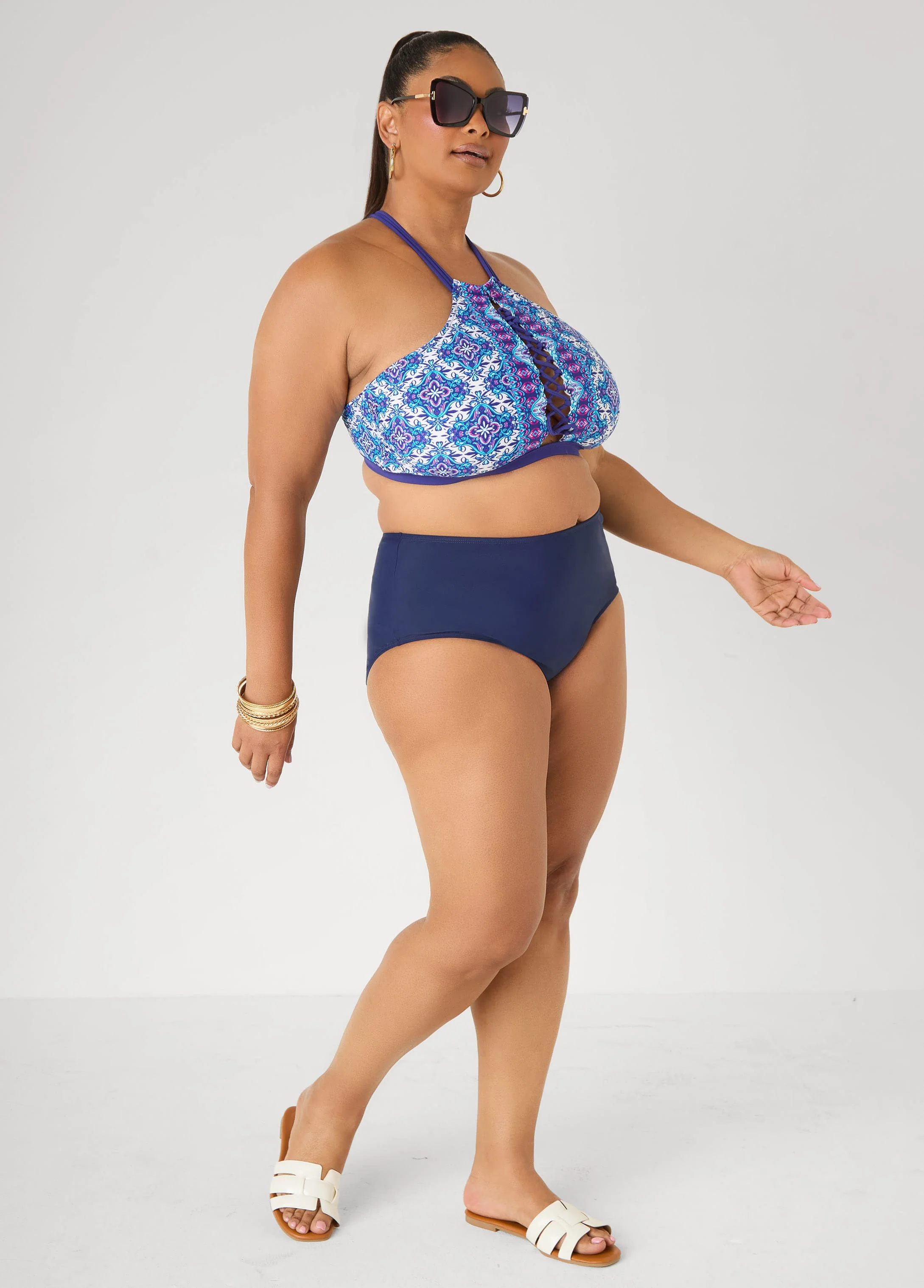 Printed Halter Bikini Top - Image 3