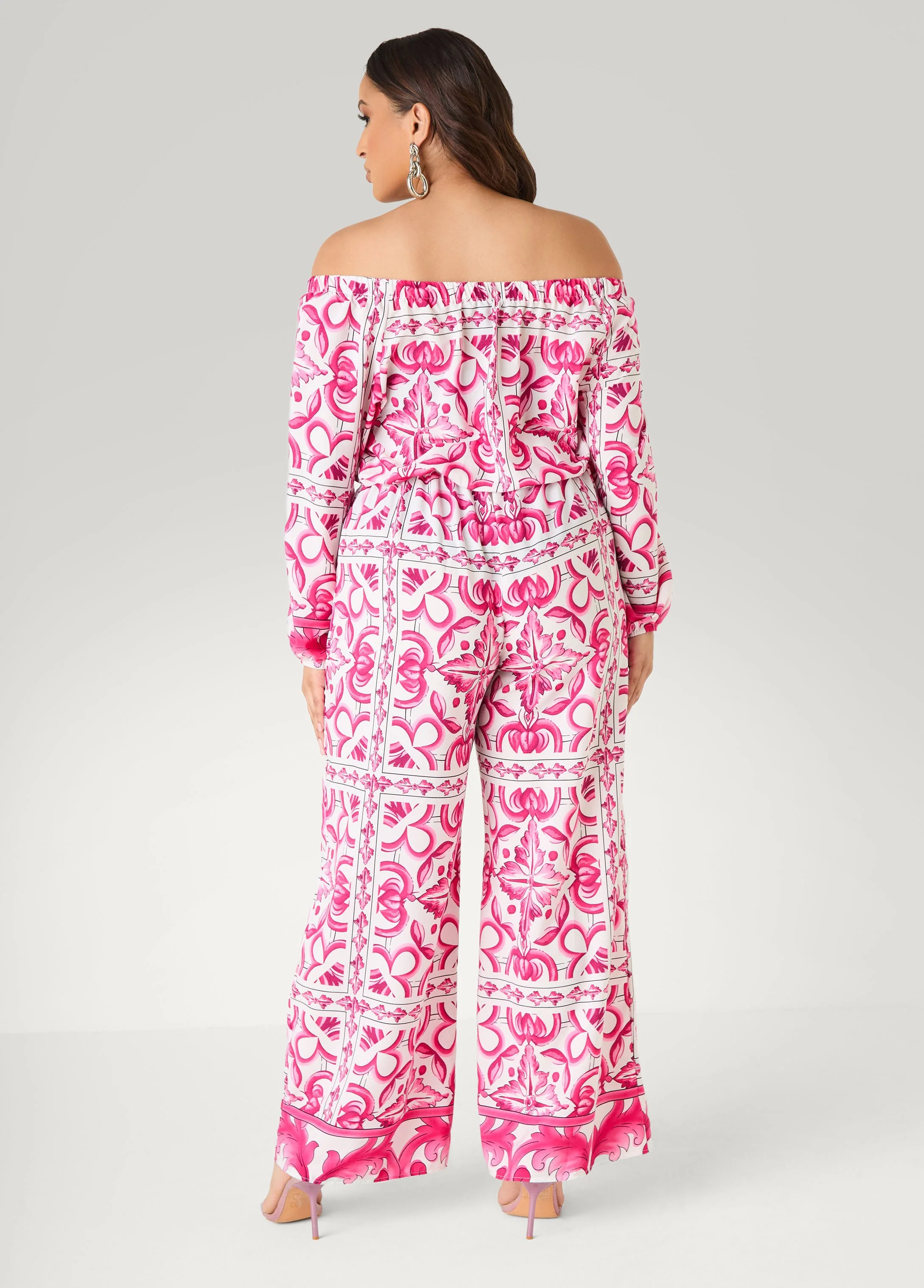 Off The Shoulder Floral Jumpsuit - Image 2