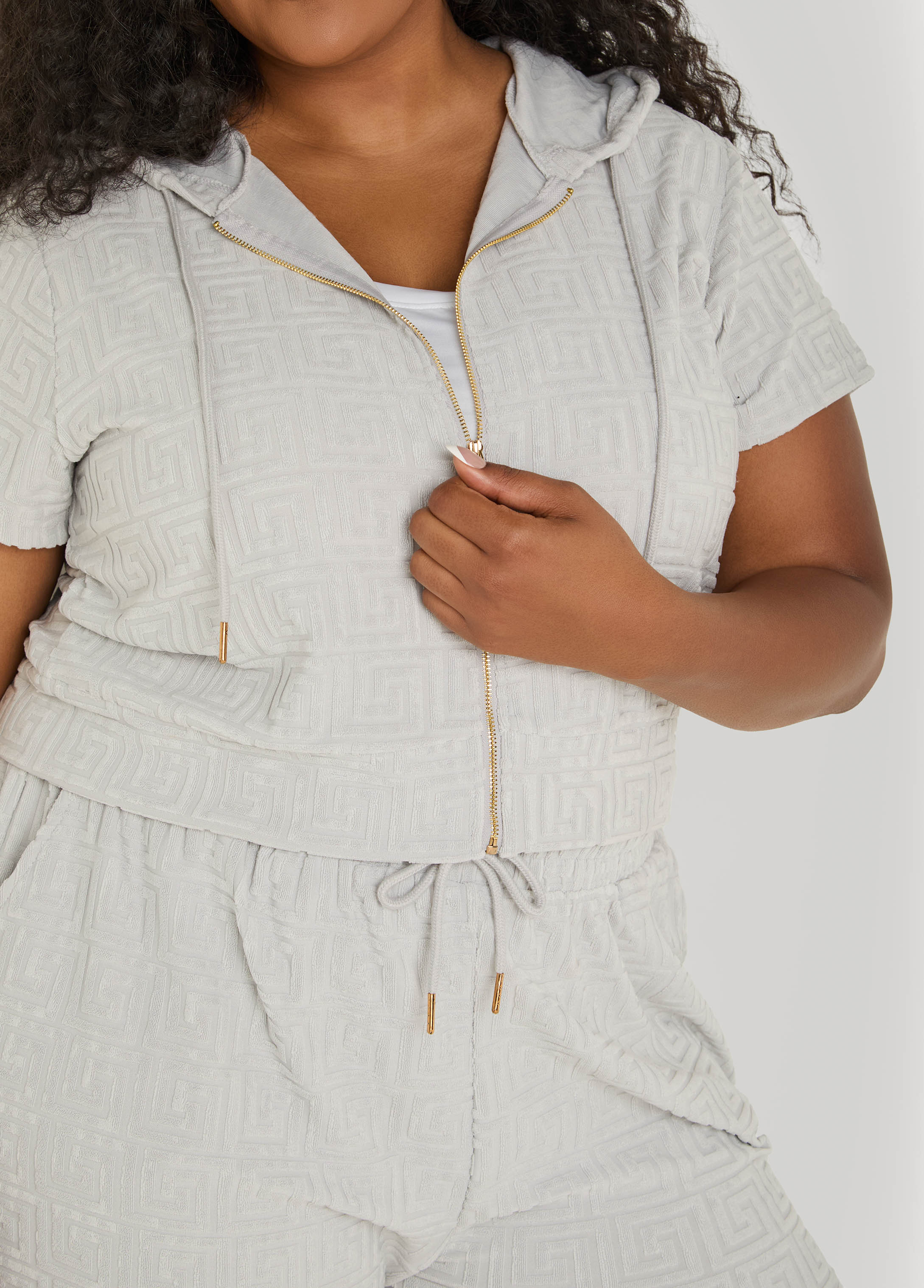 Jacquard Zip Front Hoodie - Image 12