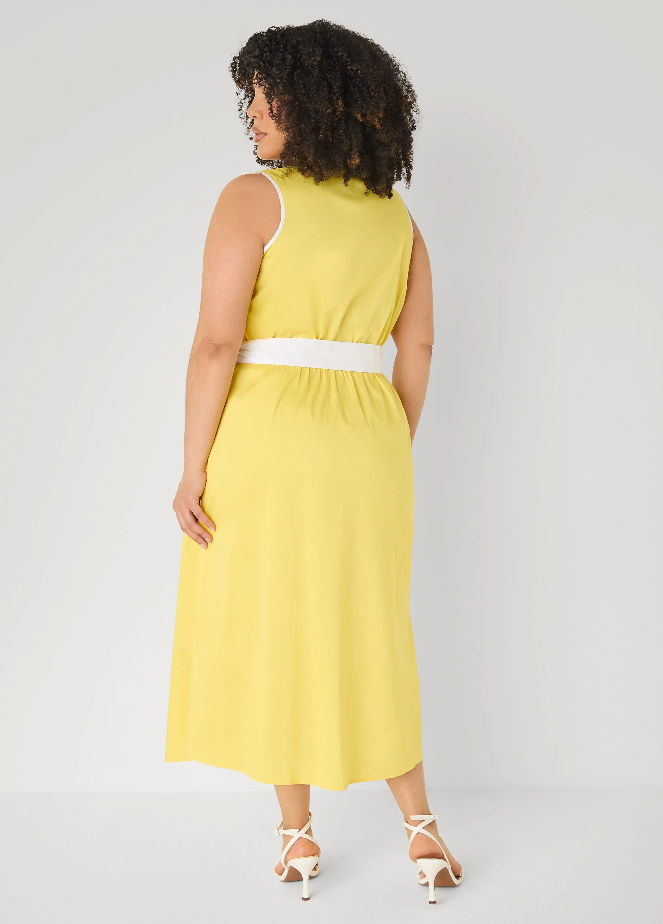 Cotton Blend Wrap Dress - Image 2
