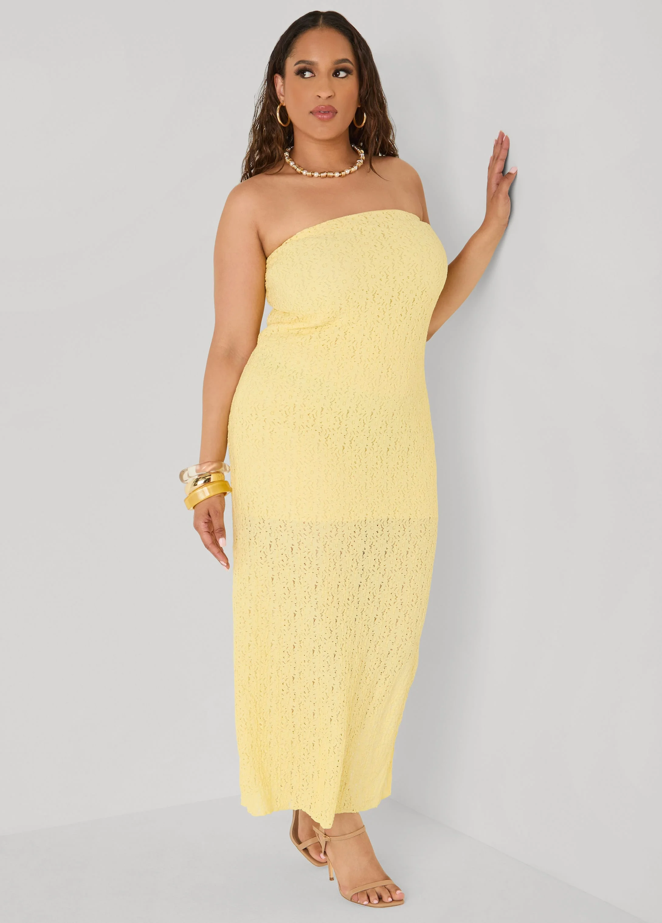 Strapless Textured Maxi Dress - Image 12