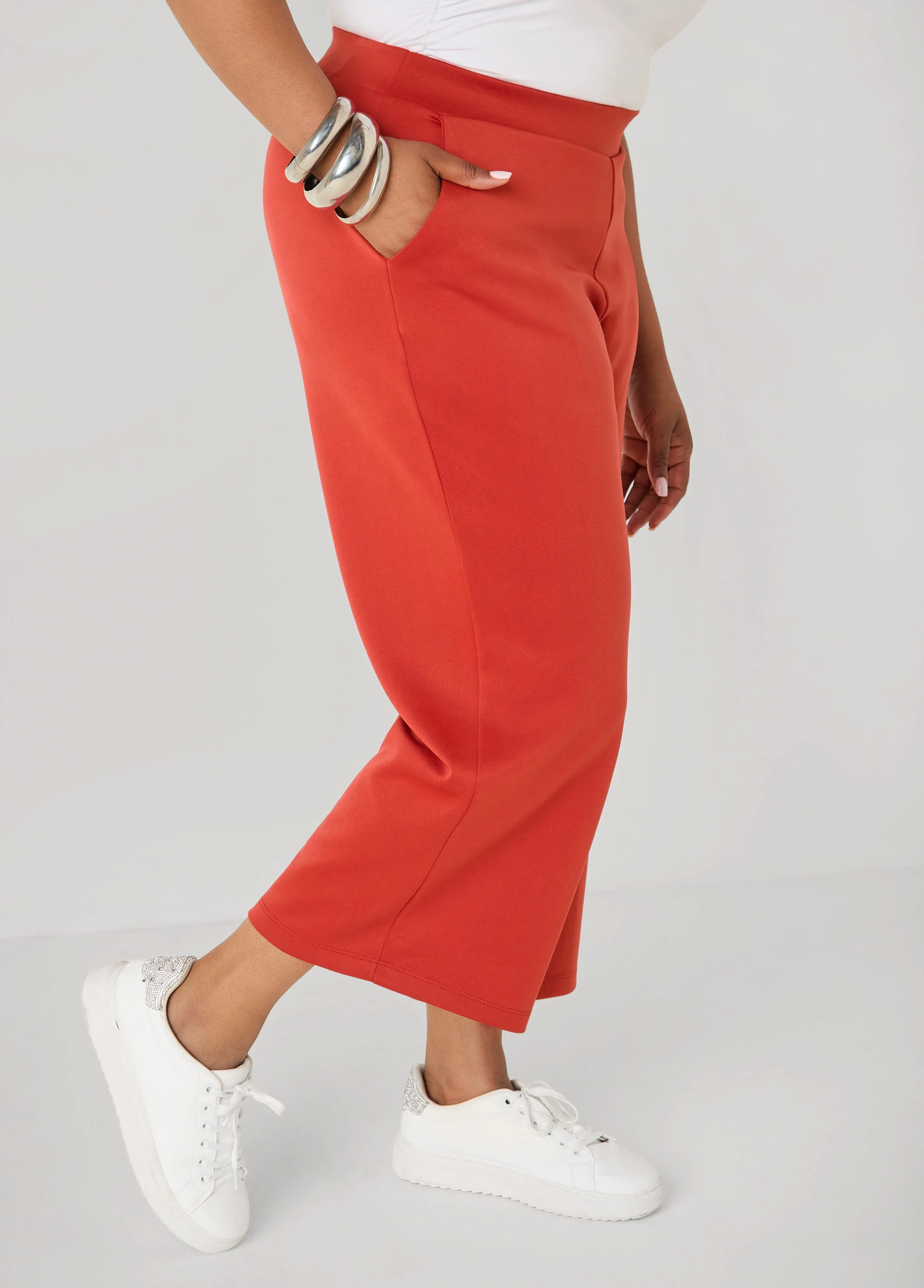 Athletic Knit Cropped Pants - Image 3