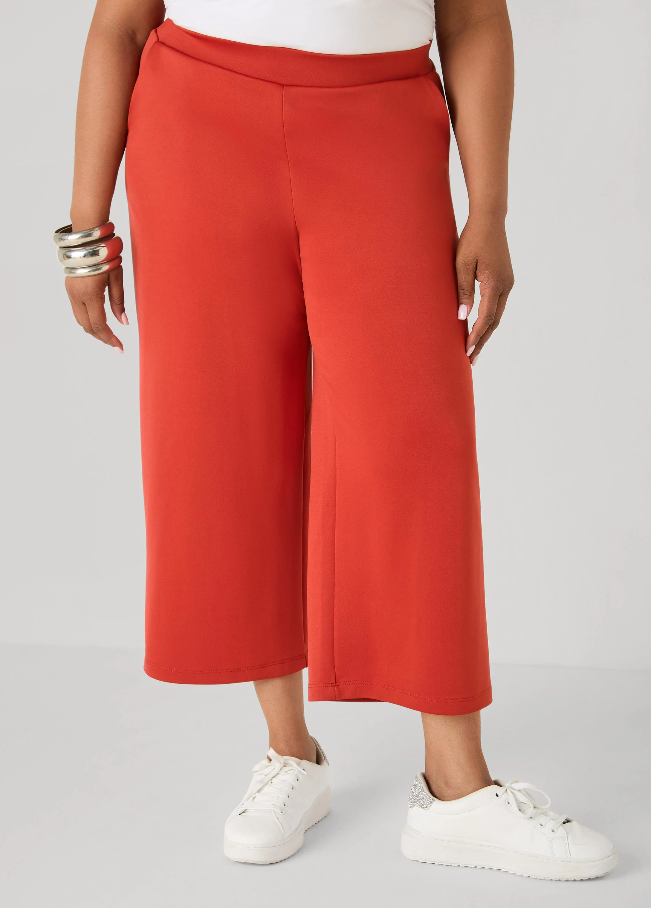 Athletic Knit Cropped Pants - Image 4