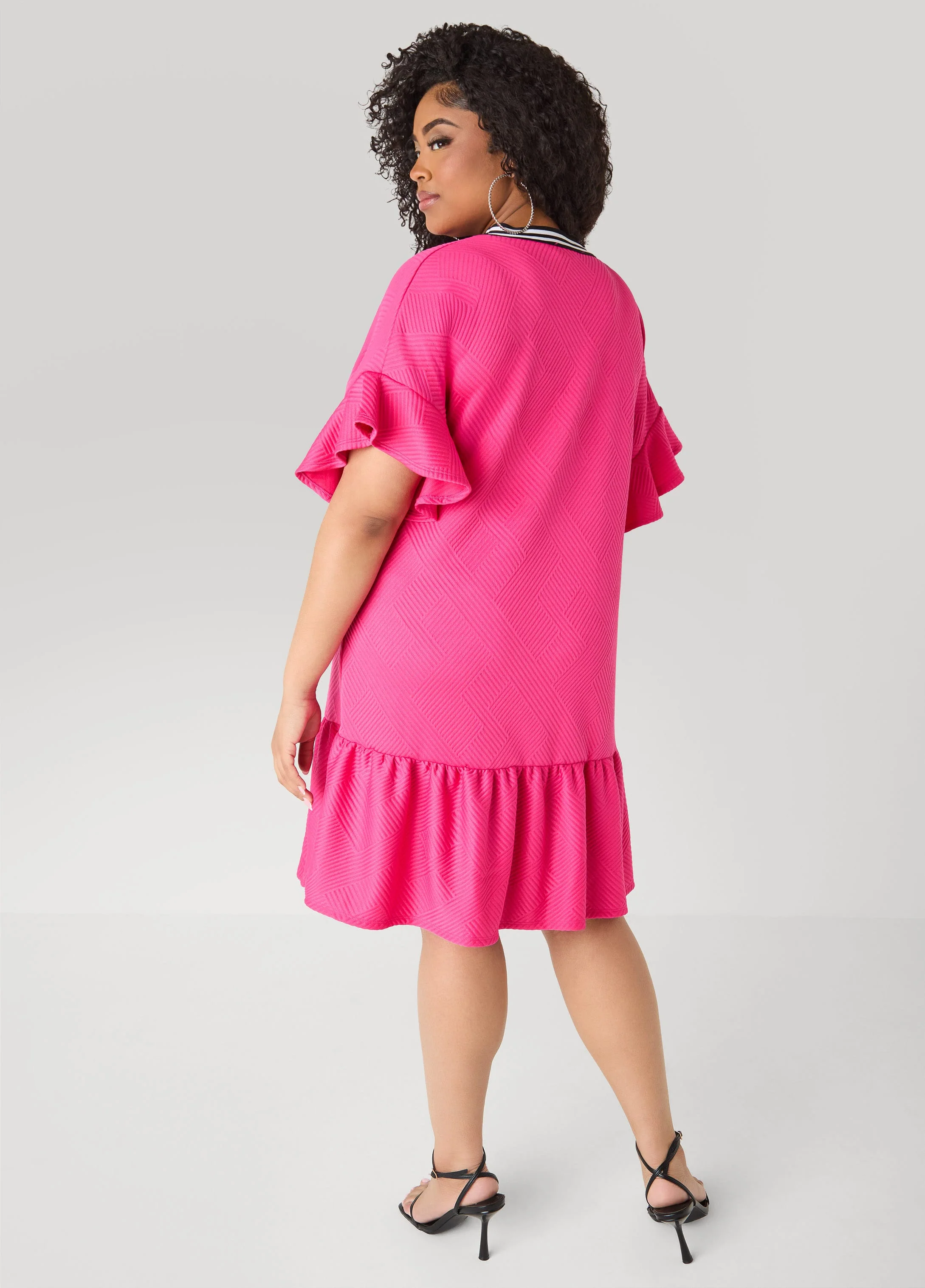 Ruffled Textured Babydoll Dress - Image 6