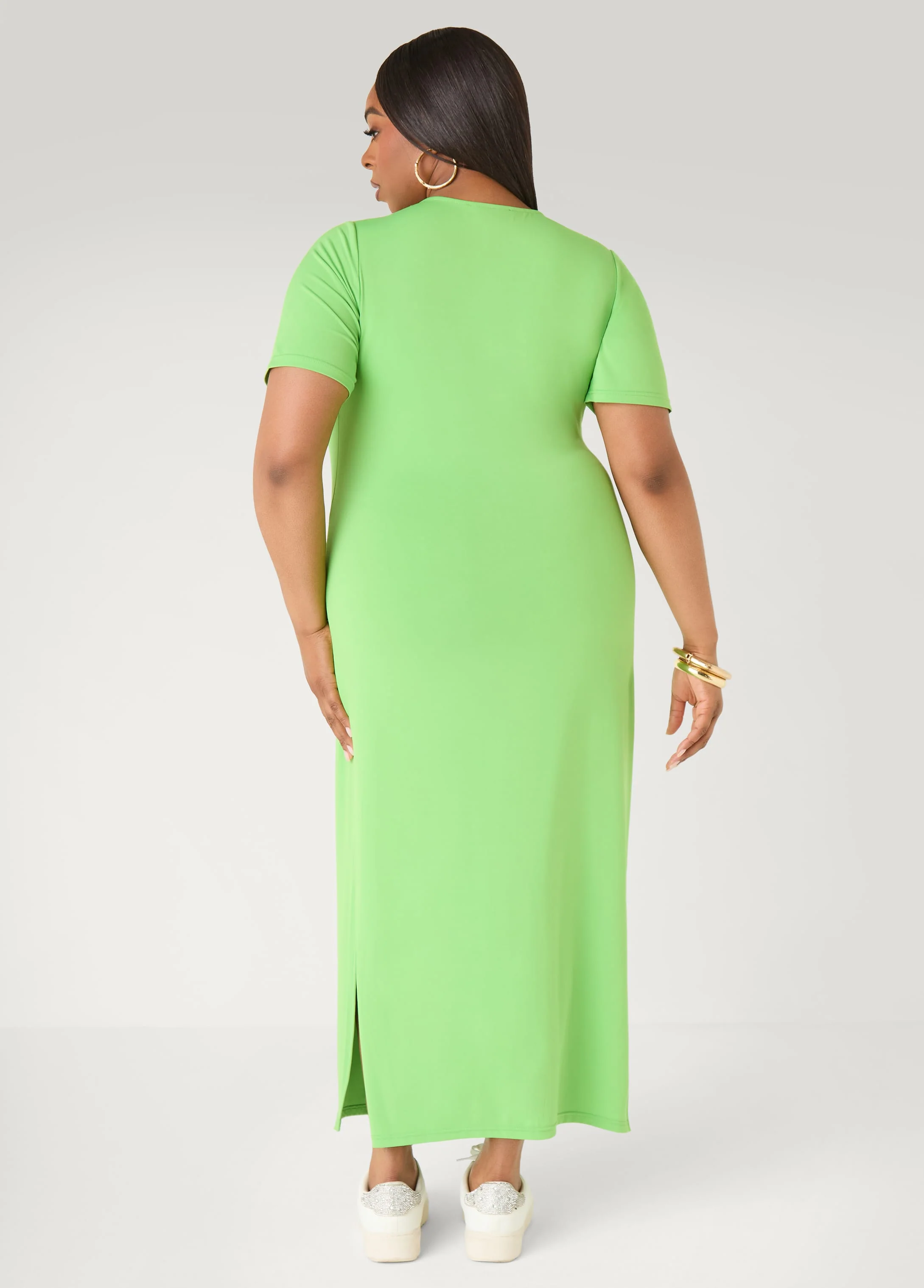 Stretch Knit T Shirt Maxi Dress - Image 2