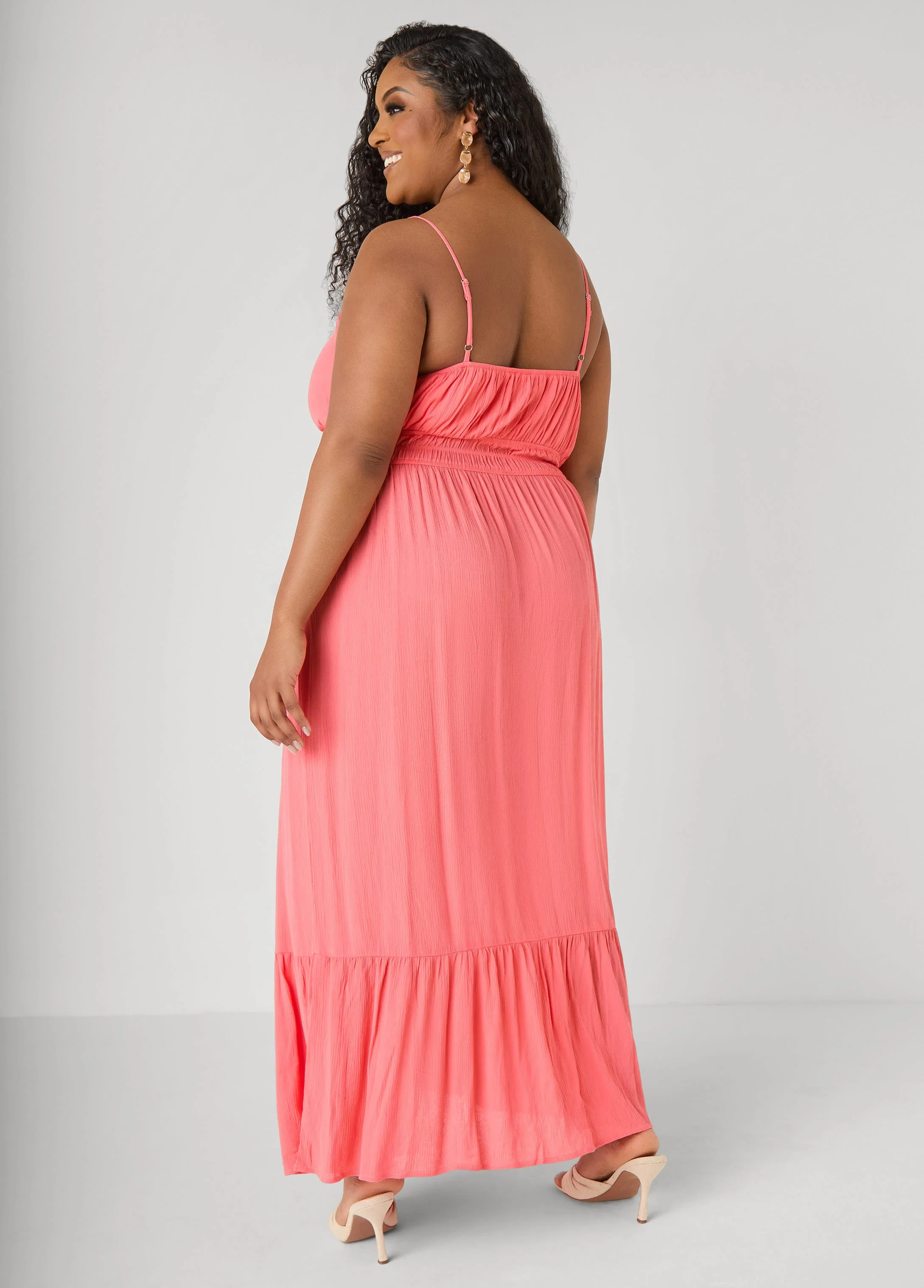 Smocked Tie Front Maxi Dress - Image 10