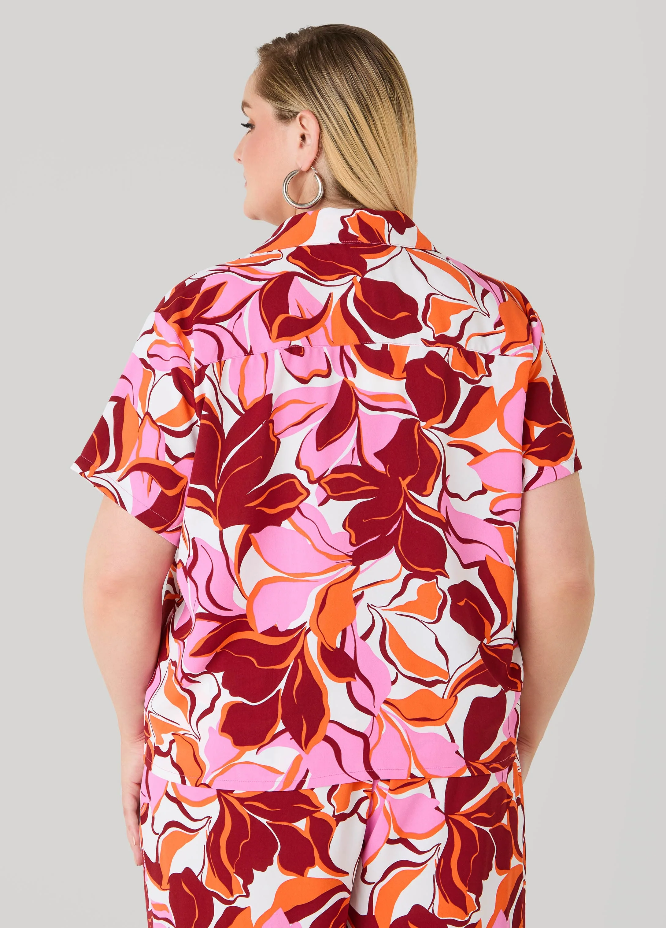 Printed Boxy Cropped Shirt - Image 2