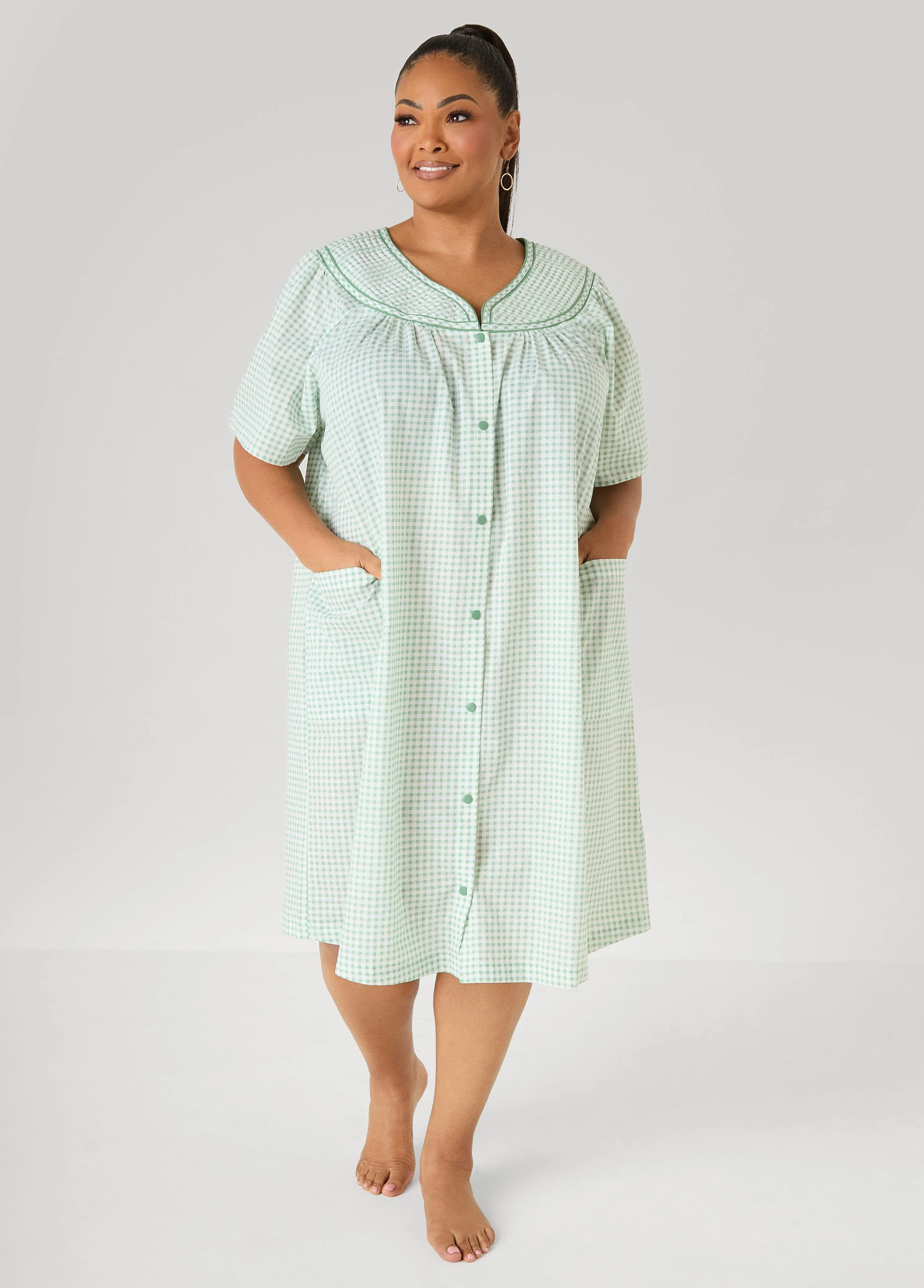 Moon To Noon Gingham Sleep Dress - Image 3