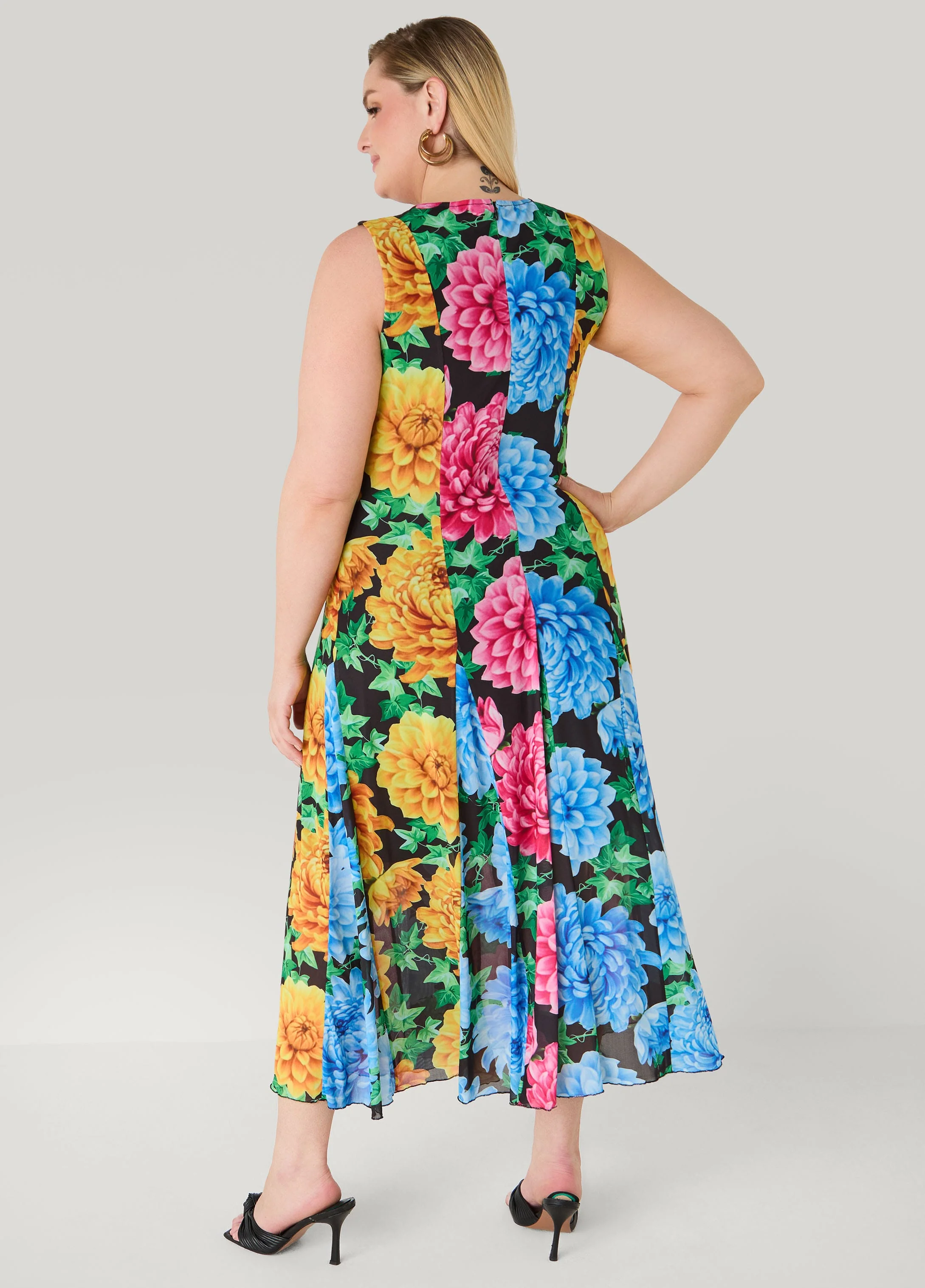 Tall Floral Print Mesh Maxi Dress - Image 6