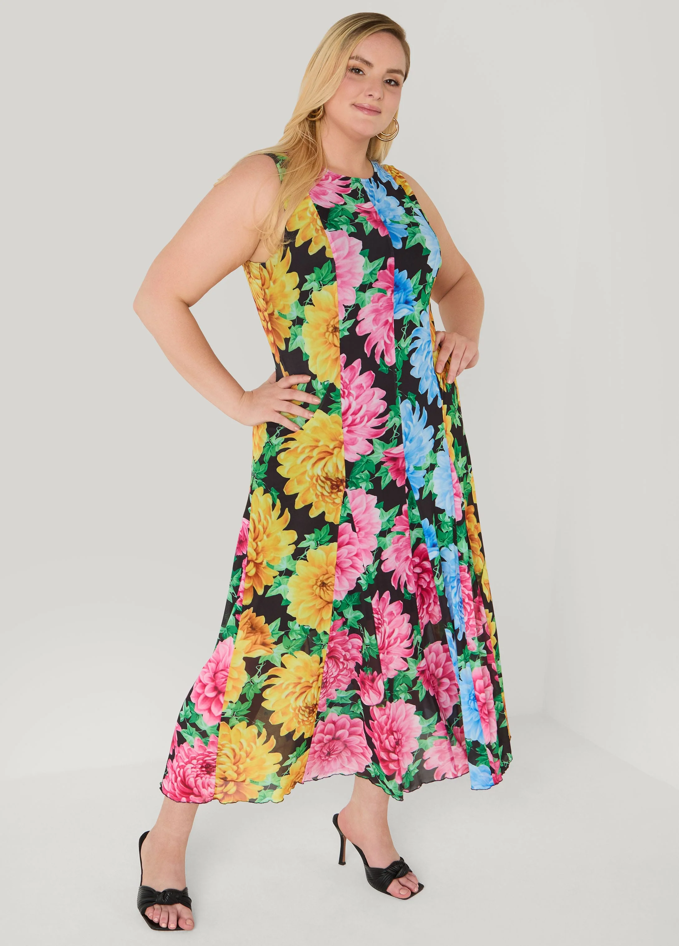 Tall Floral Print Mesh Maxi Dress - Image 8