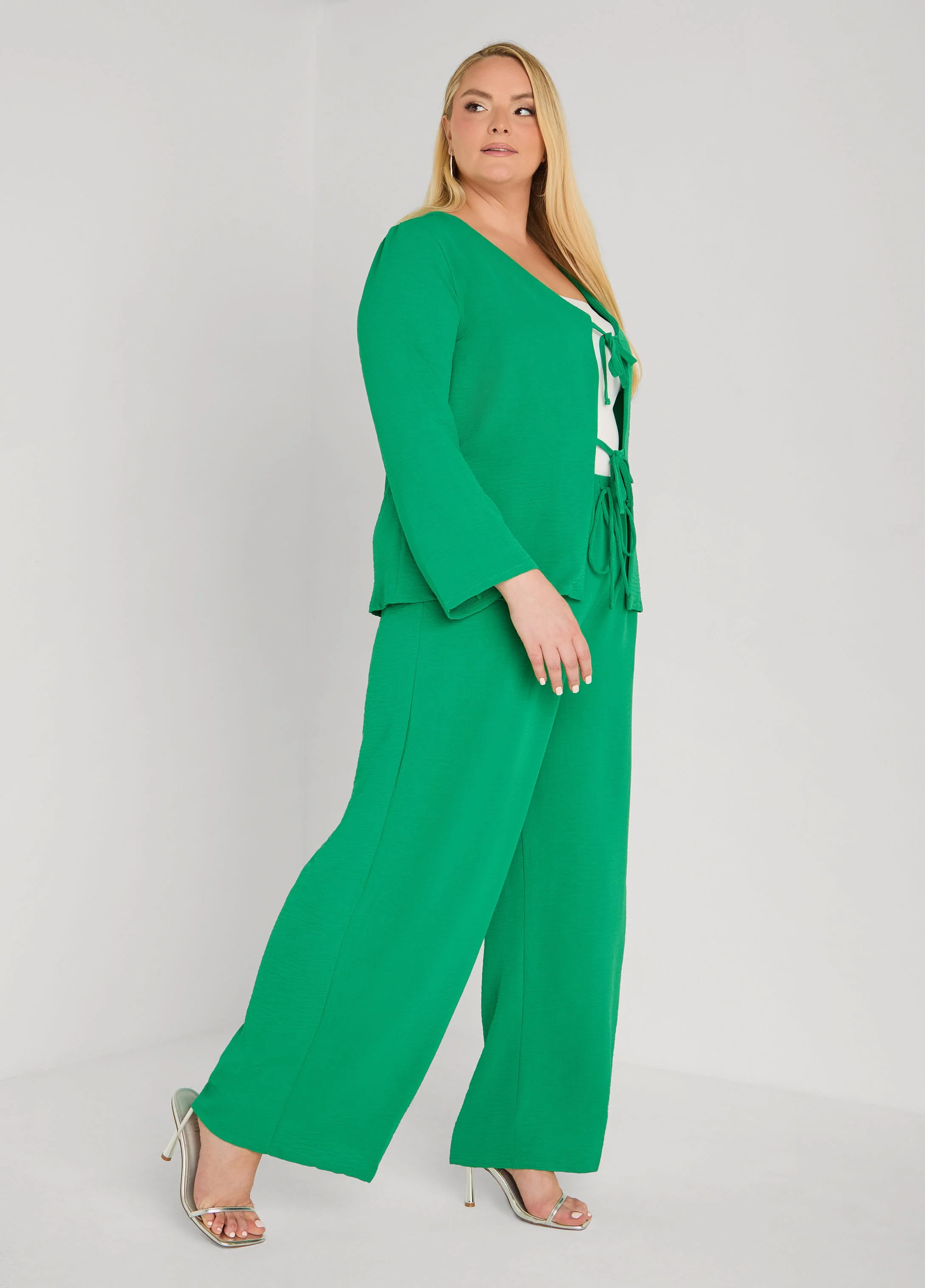 Textured Tie Front Jacket - Image 15