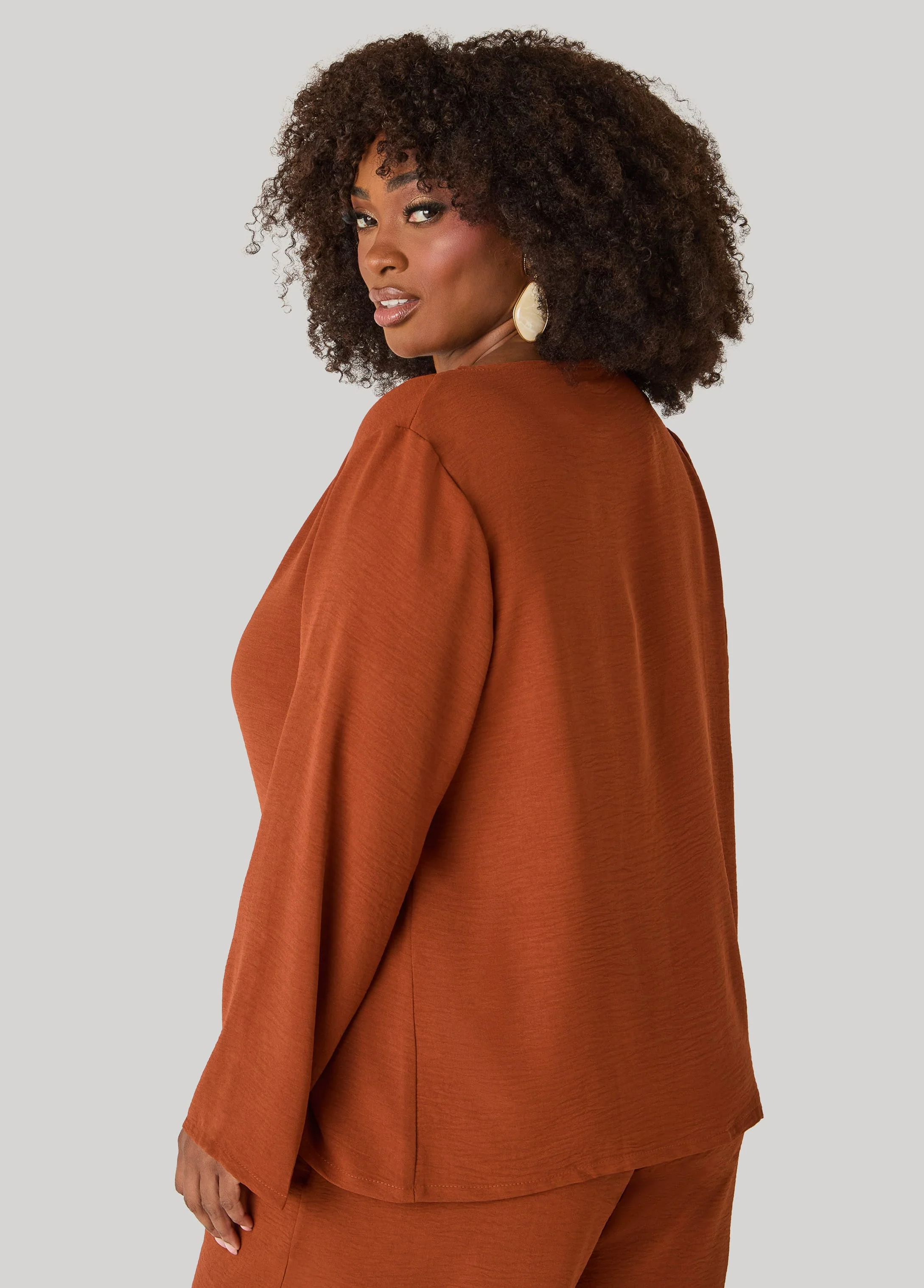 Textured Tie Front Jacket - Image 6