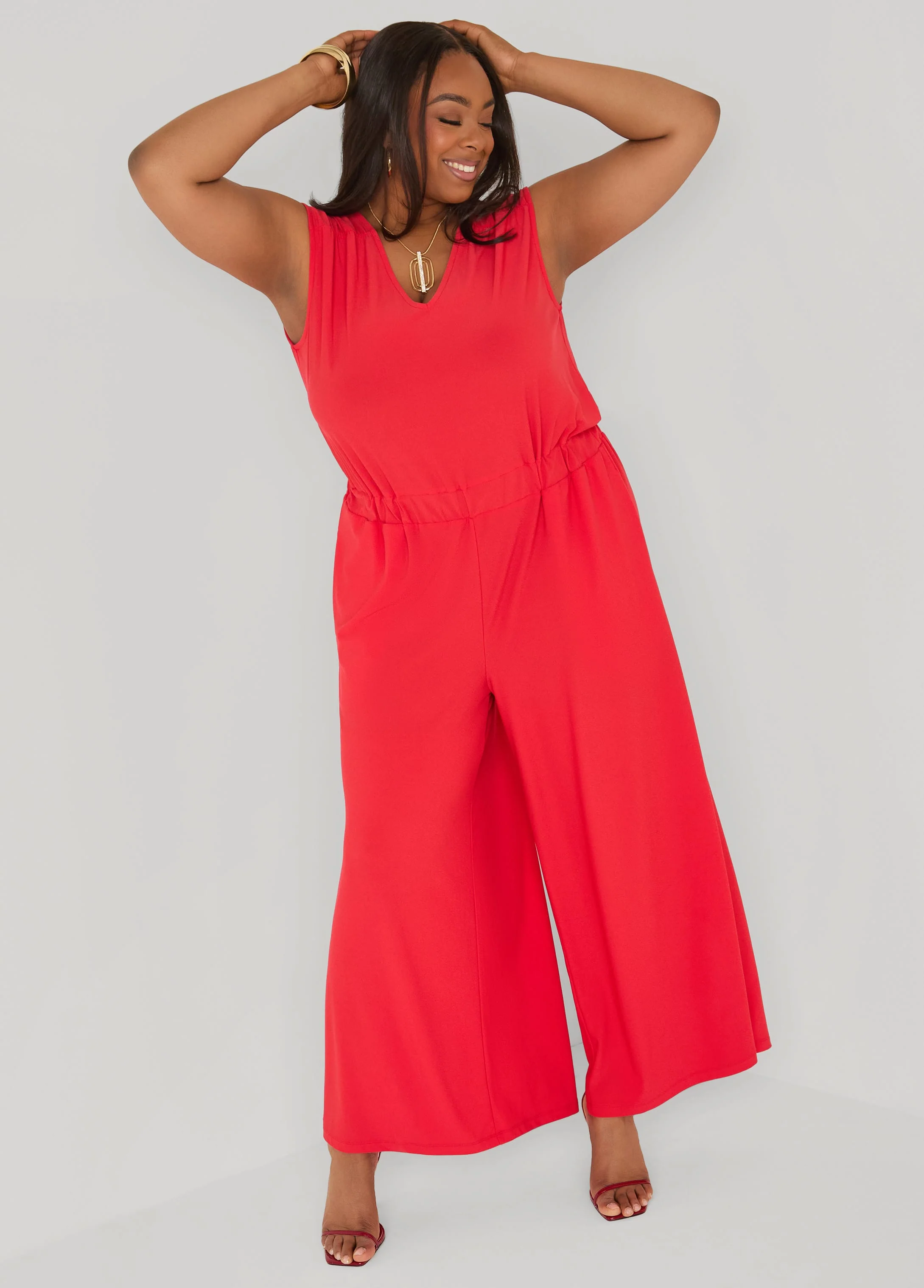 Tall Tie Back Wide Leg Jumpsuit - Image 3