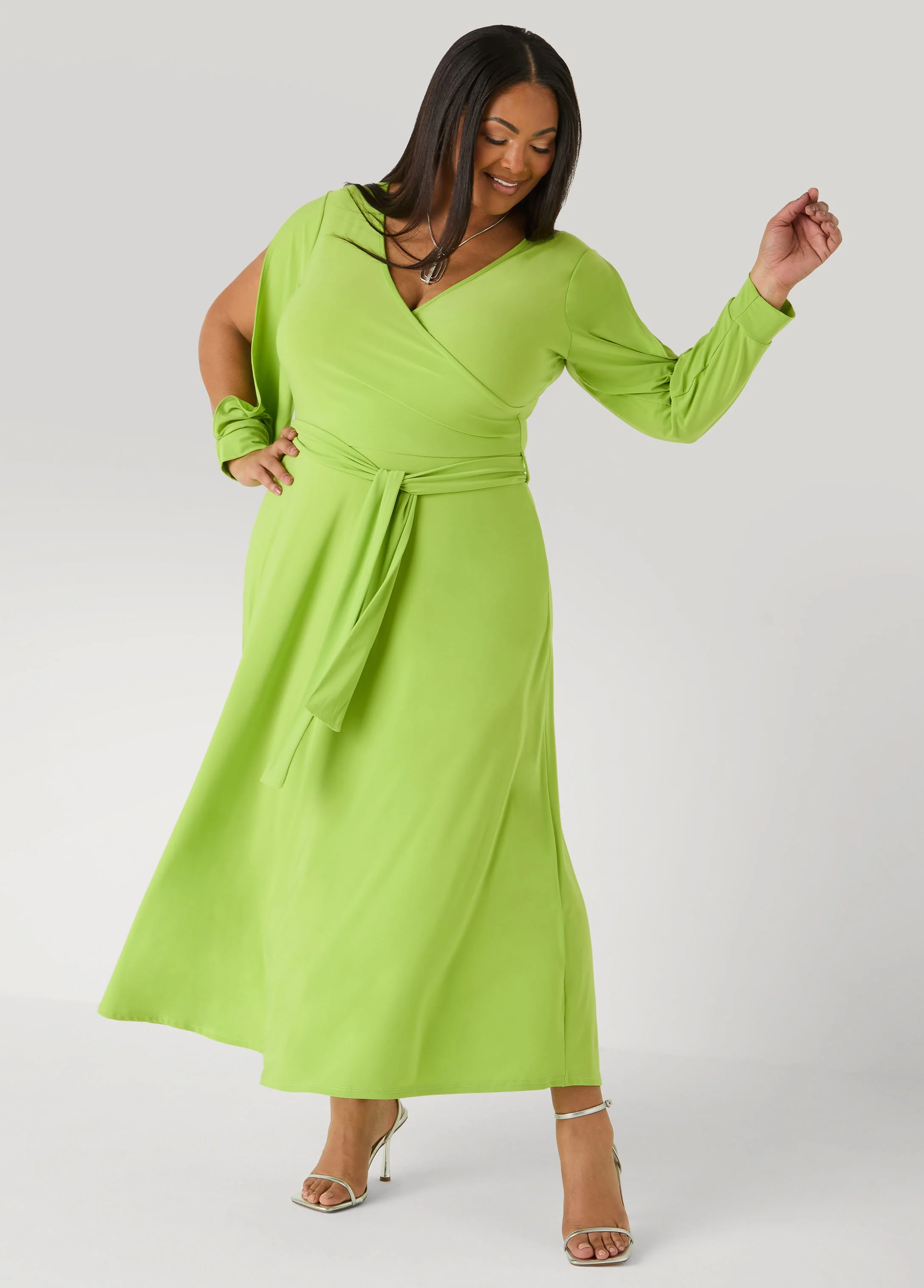 Tall Split Sleeve A Line Maxi Dress - Image 3