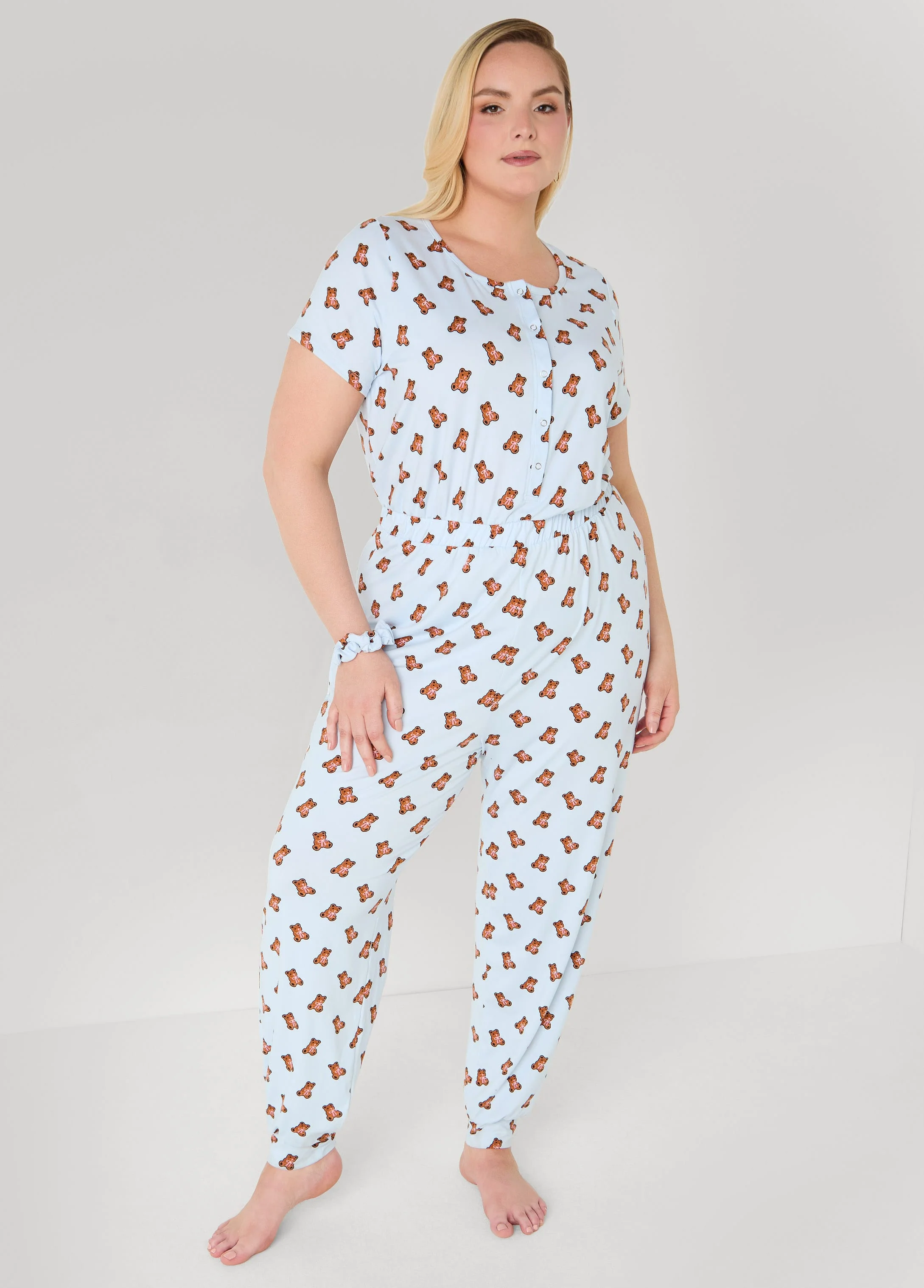 Moon To Noon Bear Print Jumpsuit Set
