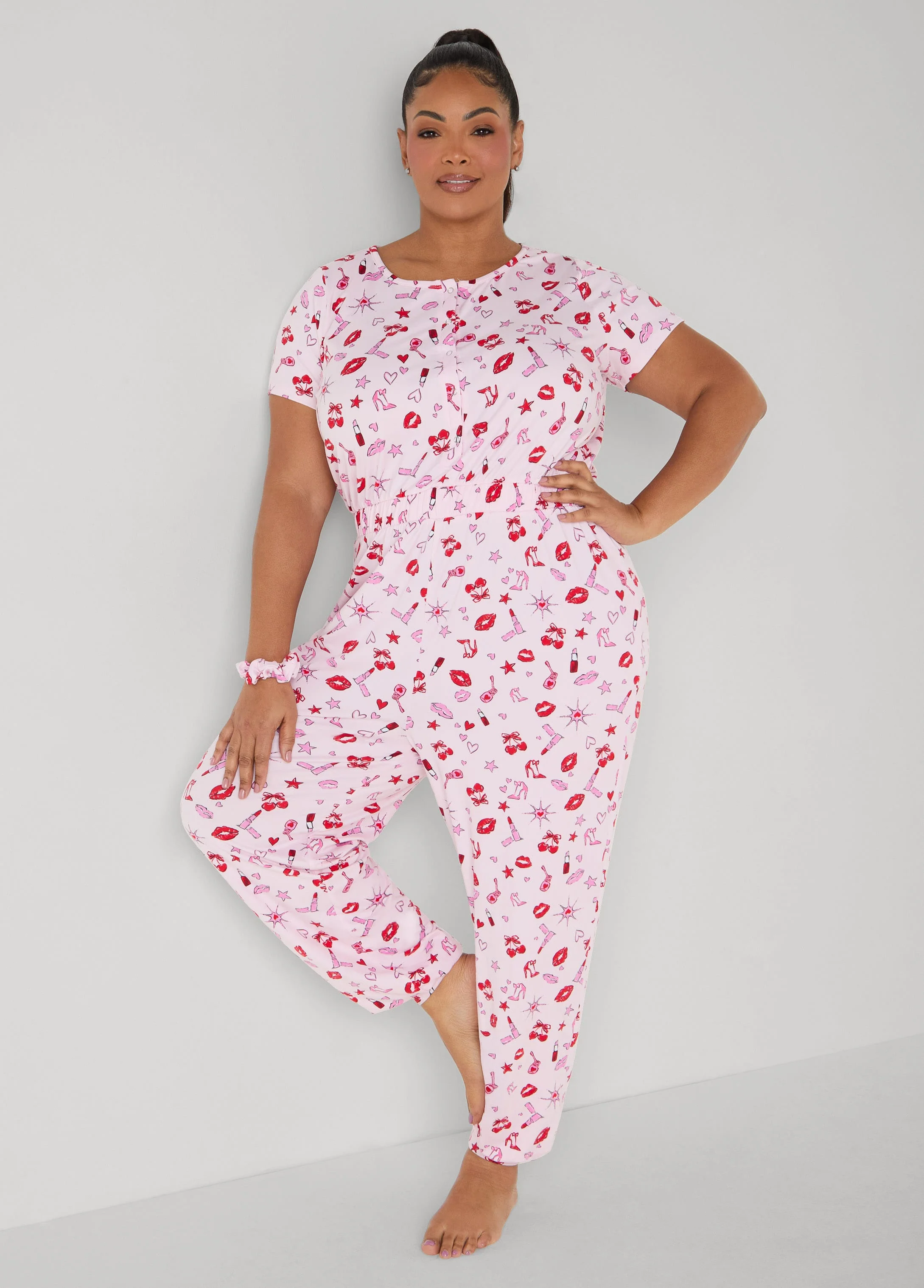 Moon To Noon Kiss Print Jumpsuit Set - Image 3