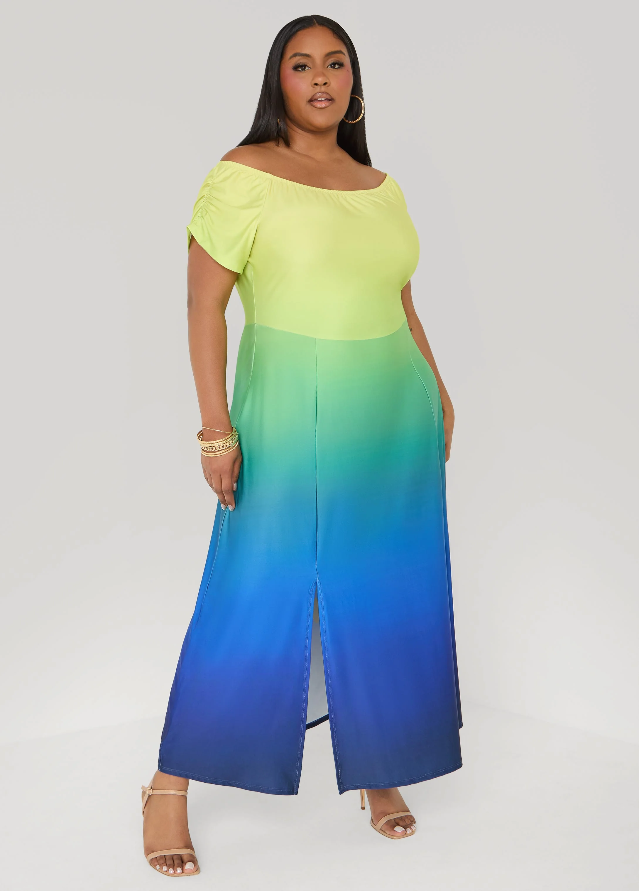 Tall Ombre Off The Shoulder Maxi Dress - Image 5