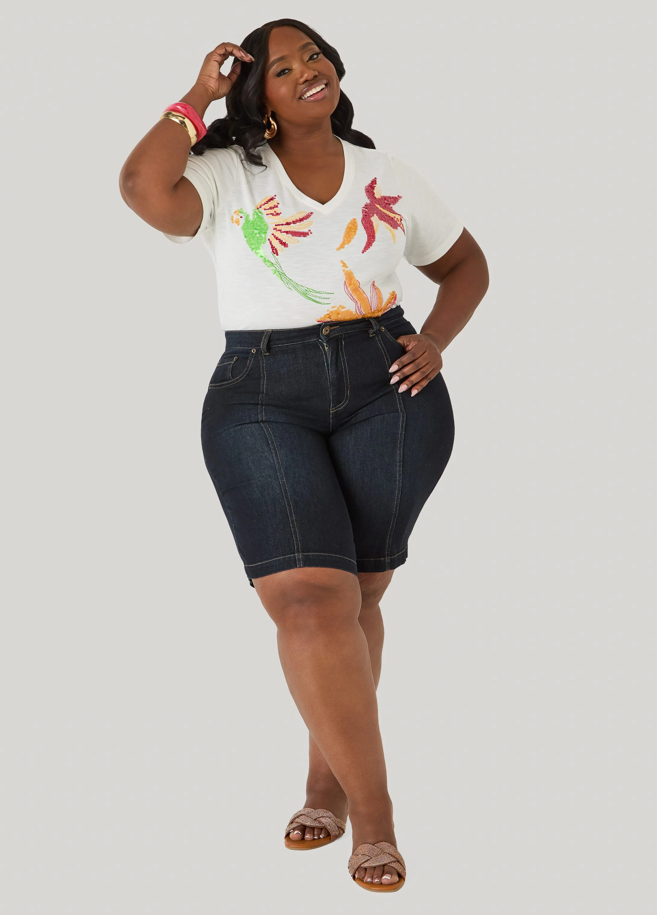 Sequined Parrot Jersey Tee - Image 3