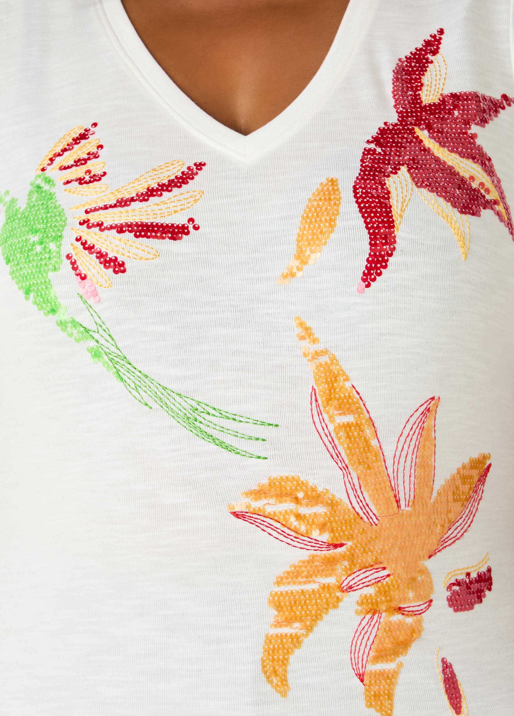 Sequined Parrot Jersey Tee - Image 4