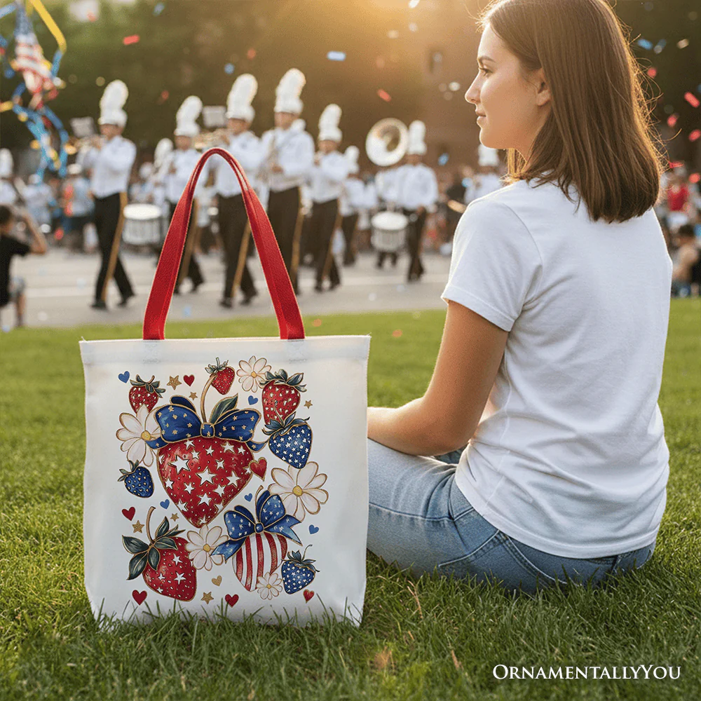 Patriotic Strawberries Tote Bag - Image 2