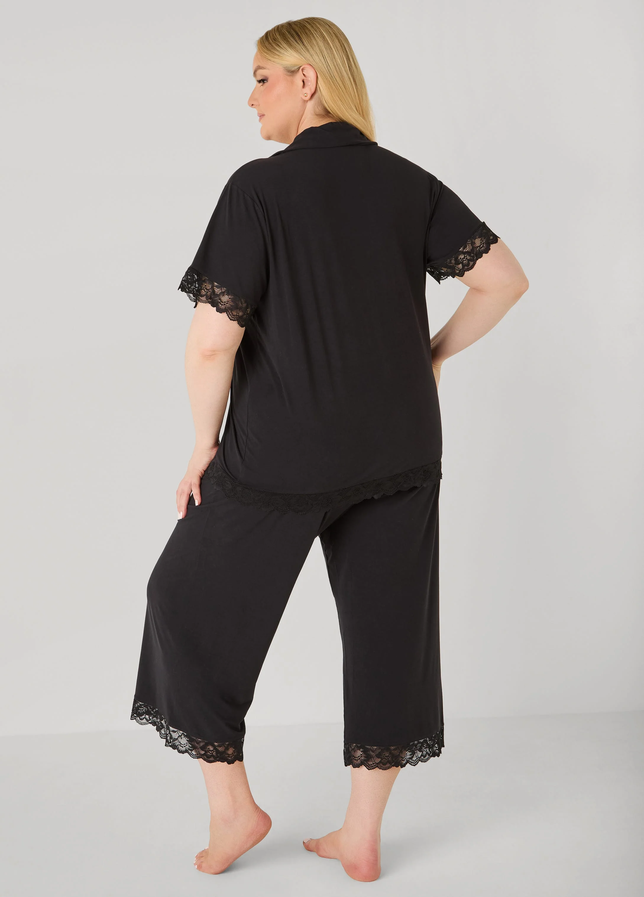 Lace Trimmed Jersey Pajama Set - Image 6