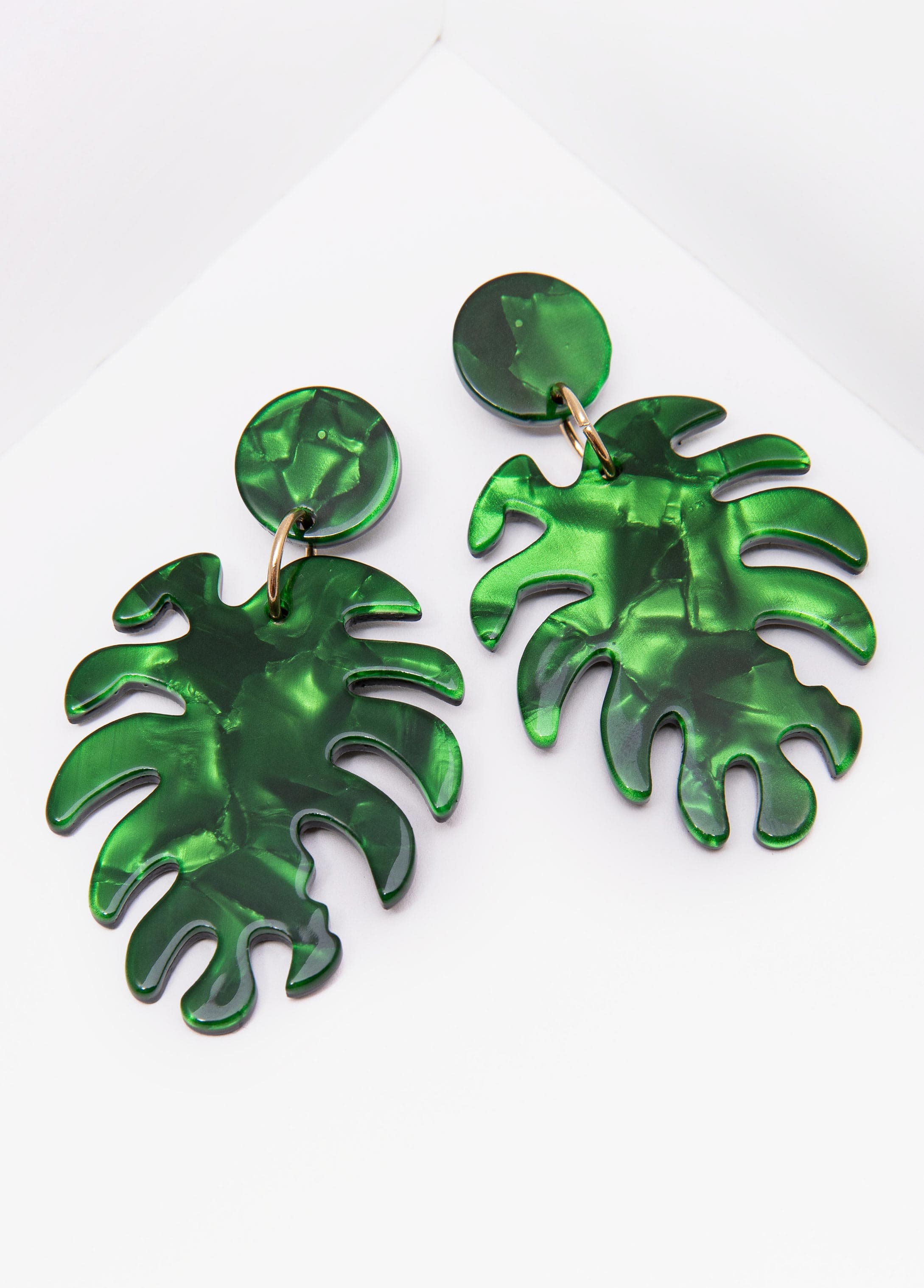 Marble Leaf Earrings - Image 2