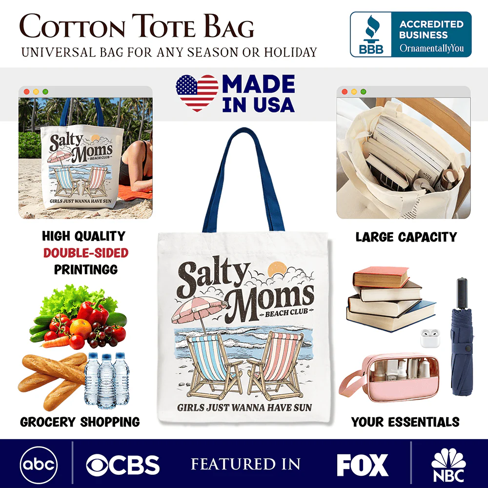 Salty Moms Beach Club Tote Bag - Image 5