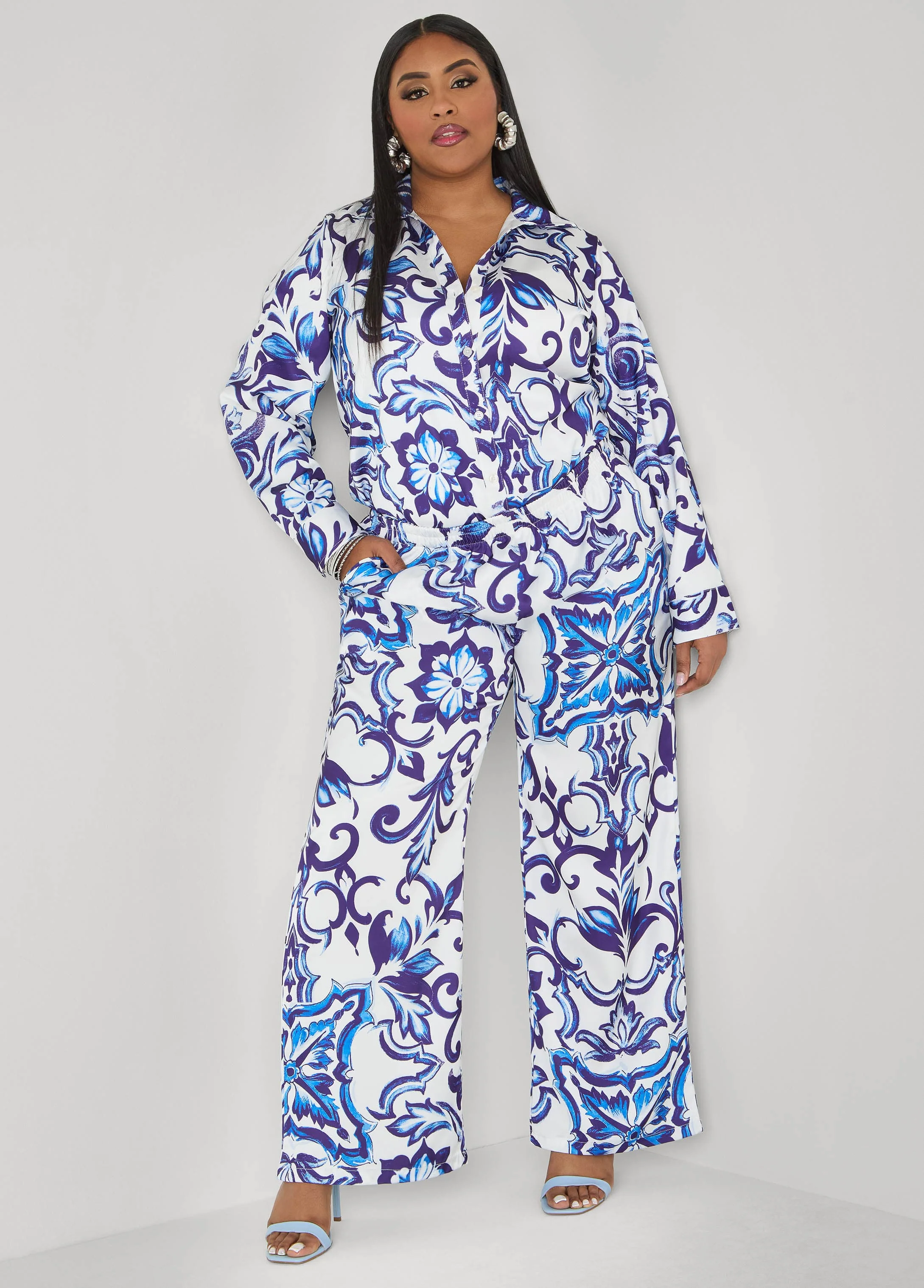 Floral Print Satin Shirt - Image 3