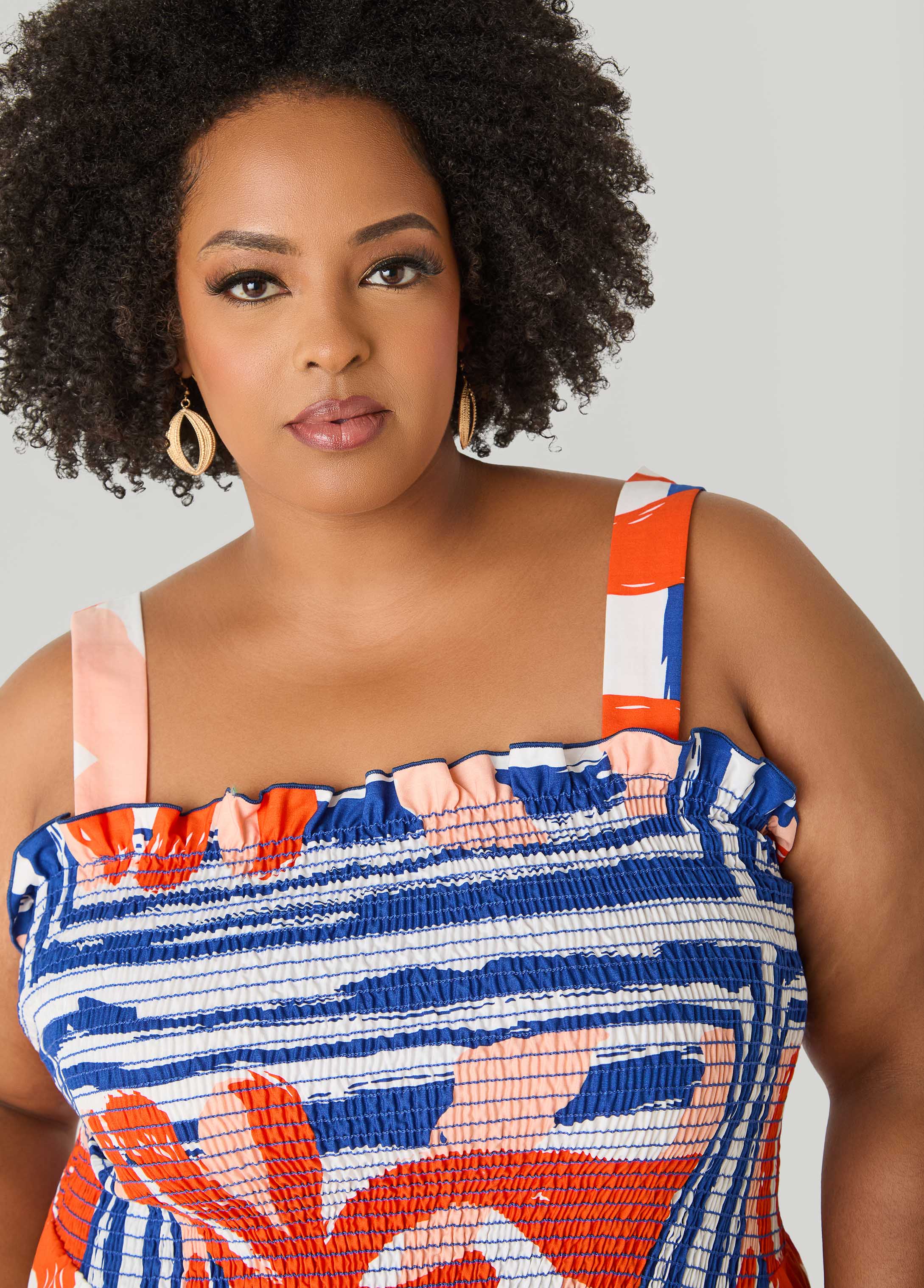 Printed Smocked Maxi Dress - Image 4