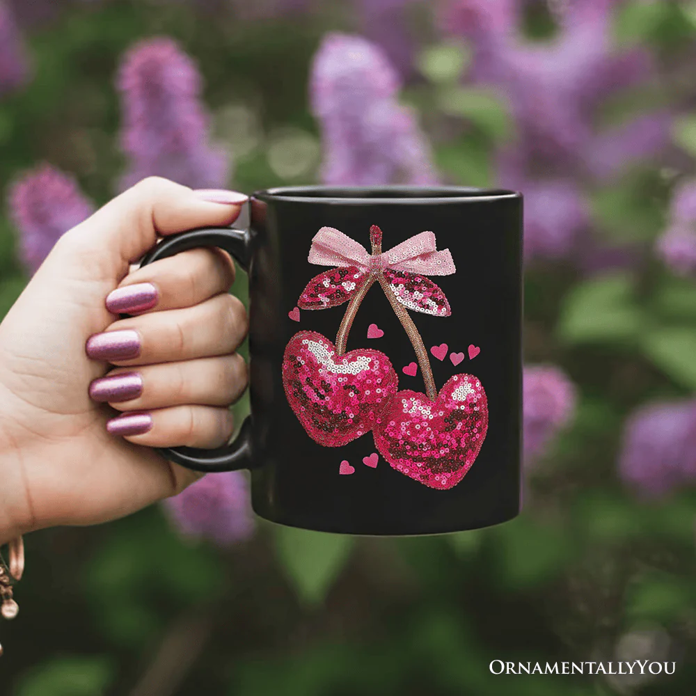 Cherry Heart Ceramic Mug - Image 3