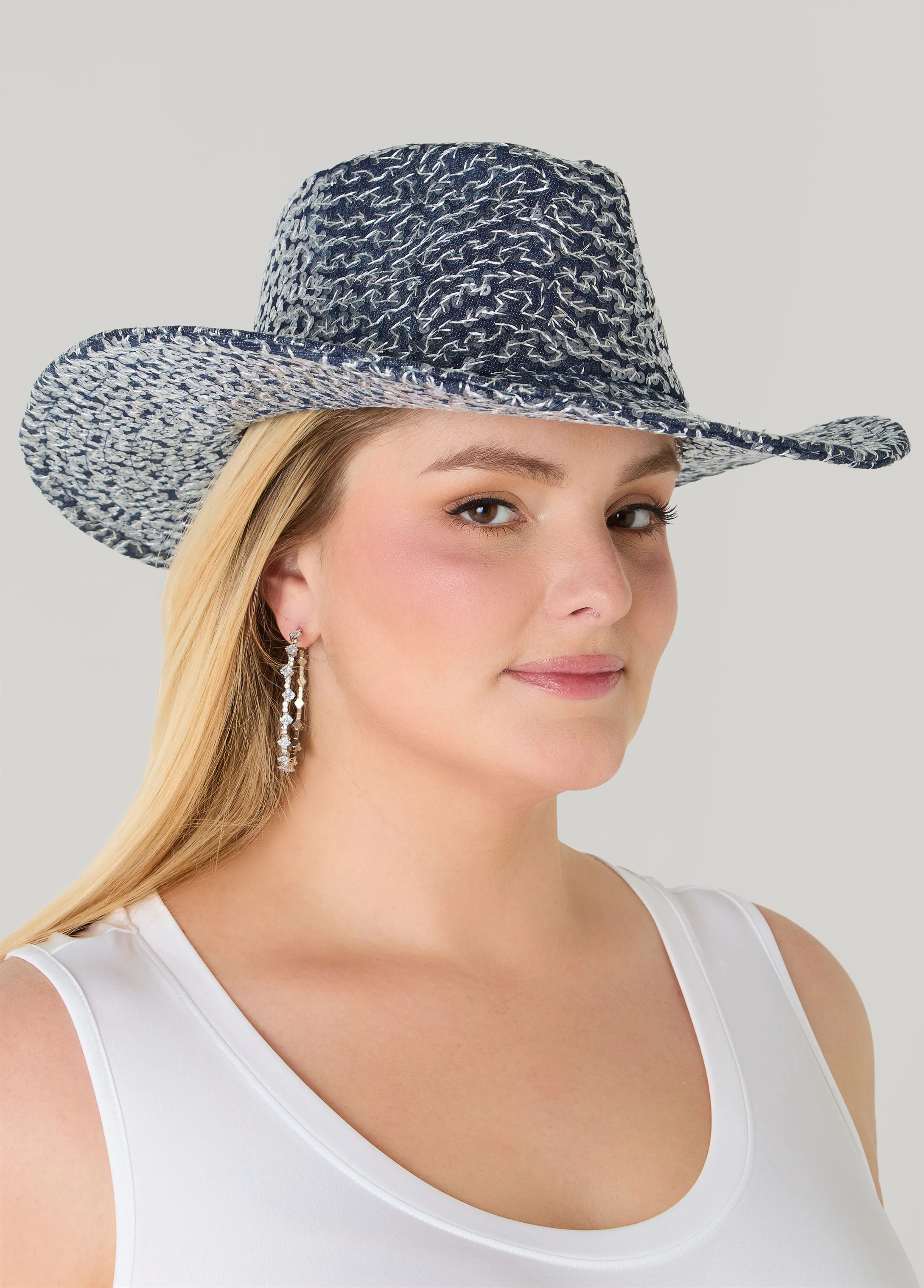 Embroidered Sequin Cowboy Hat - Image 2