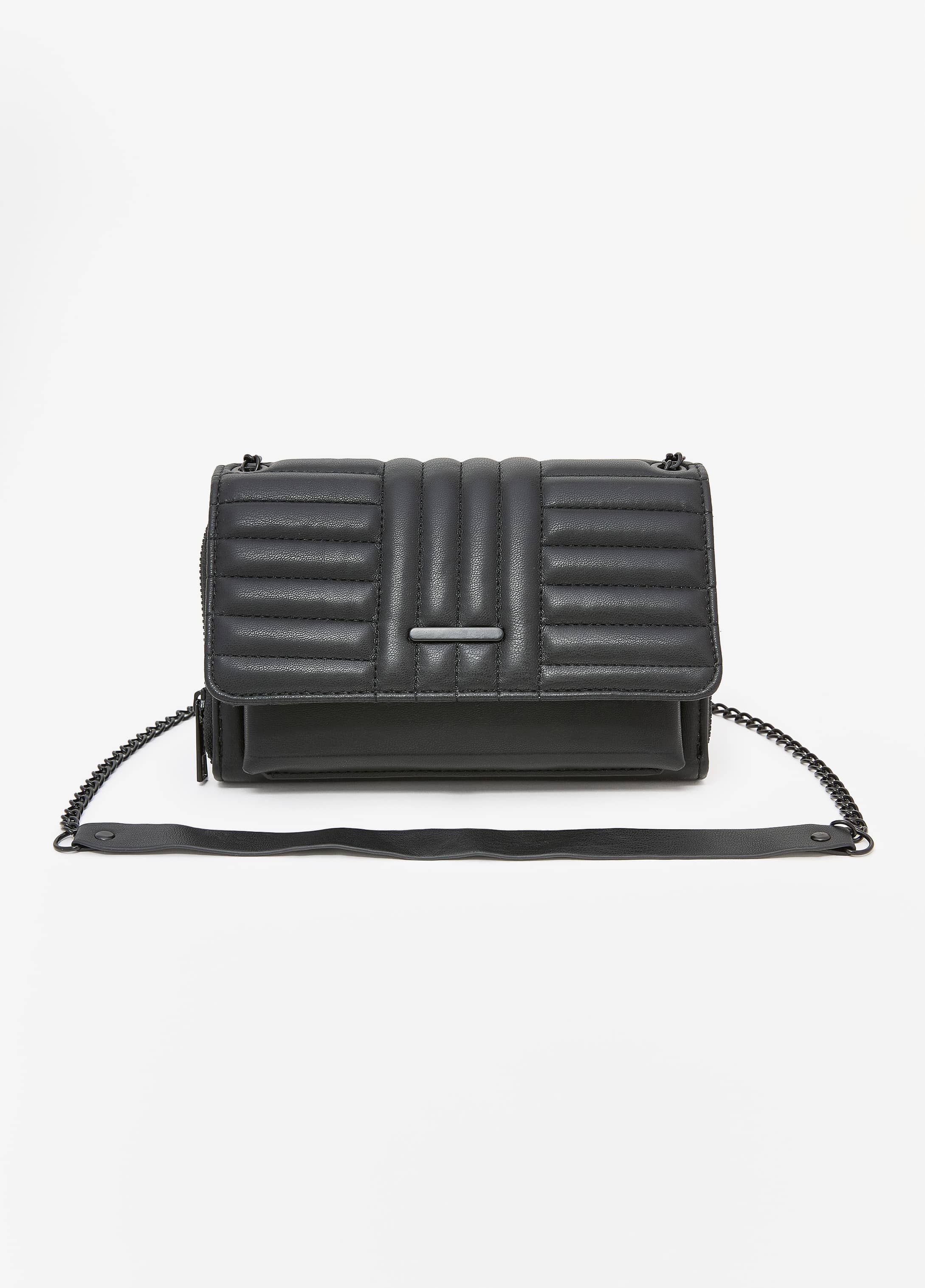 Quilted Faux Leather Flap Bag - Image 3