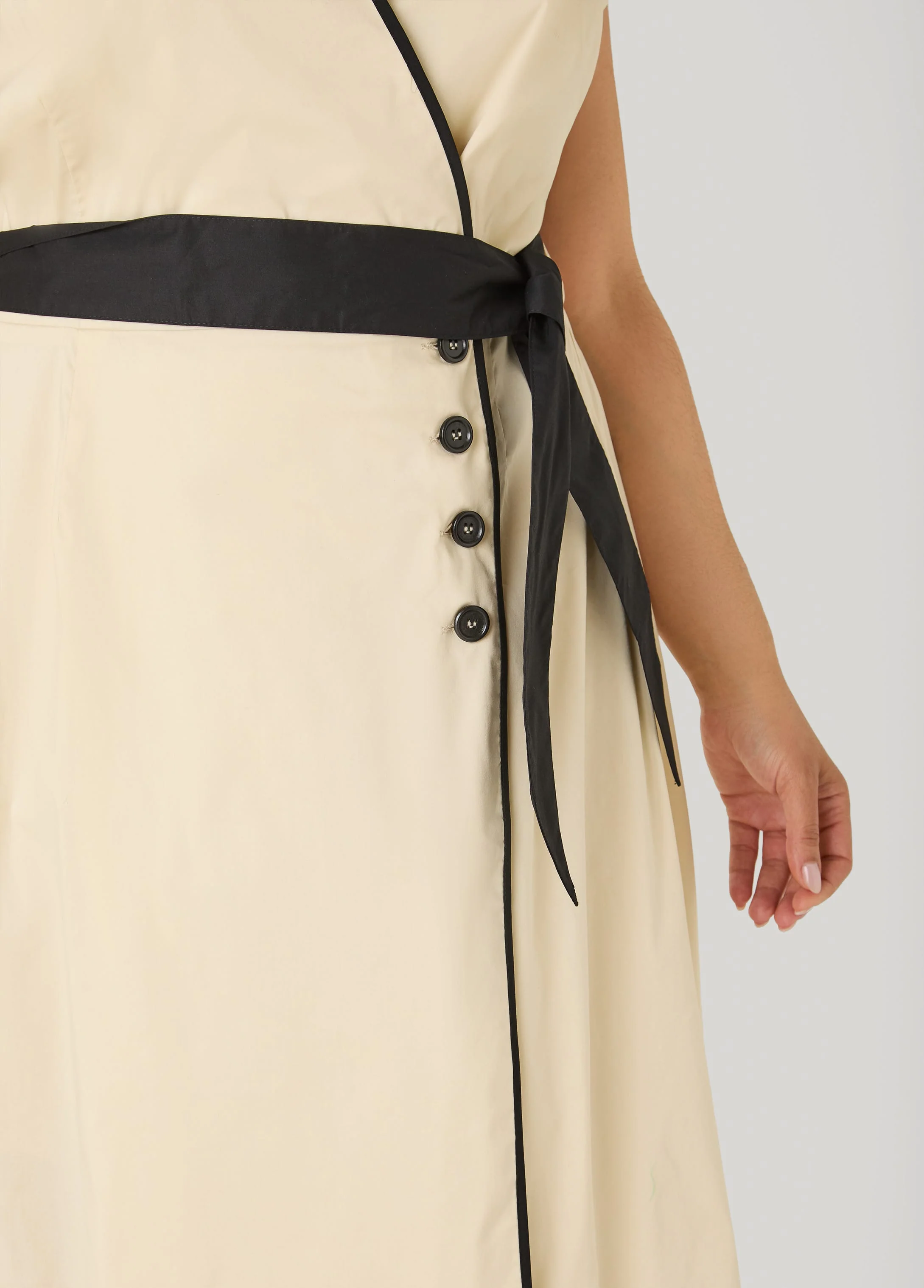 Cotton Blend A Line Wrap Dress - Image 4