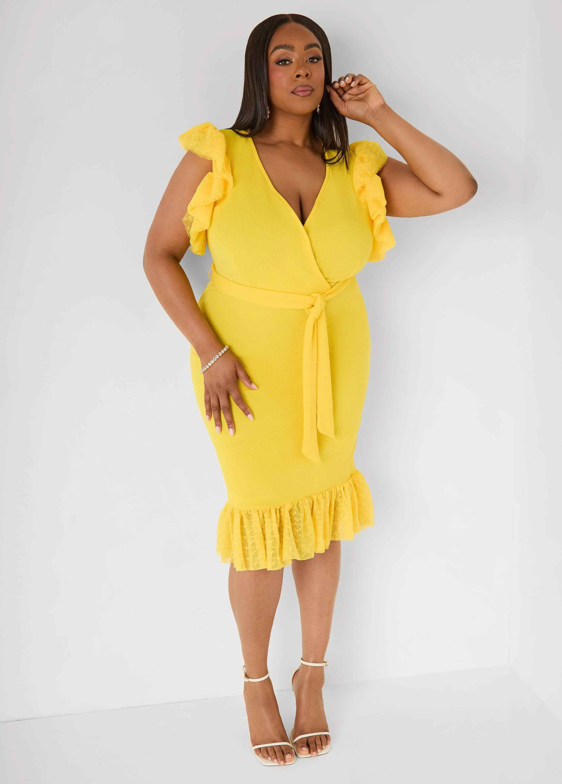 Tiered Tulle Sheath Dress - Image 7