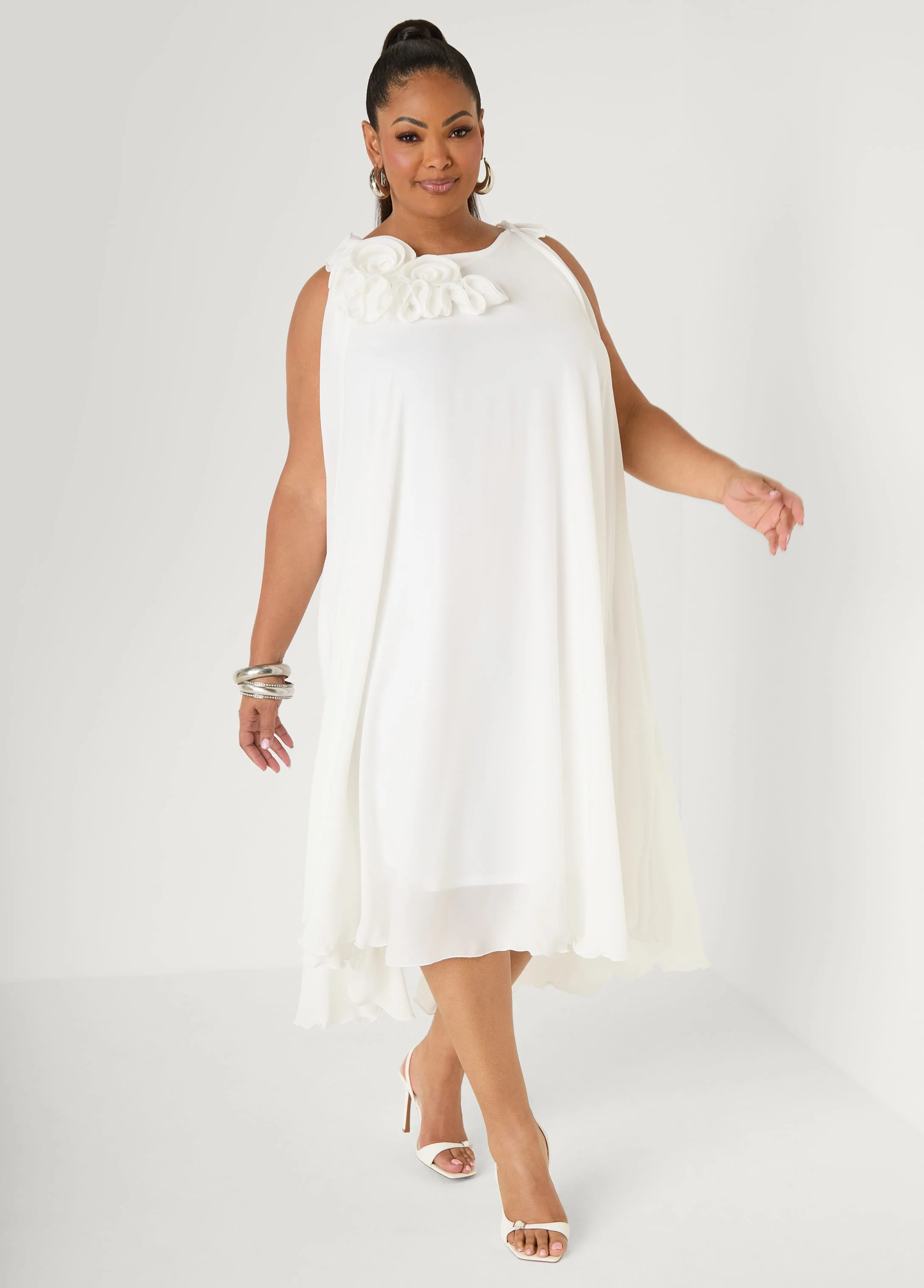 Rosette Midi Dress - Image 5