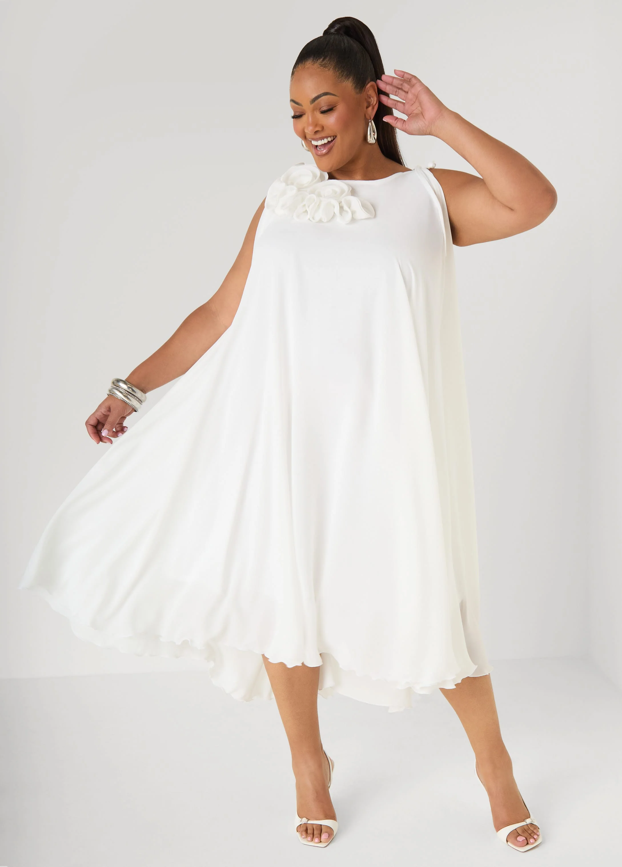 Rosette Midi Dress - Image 7