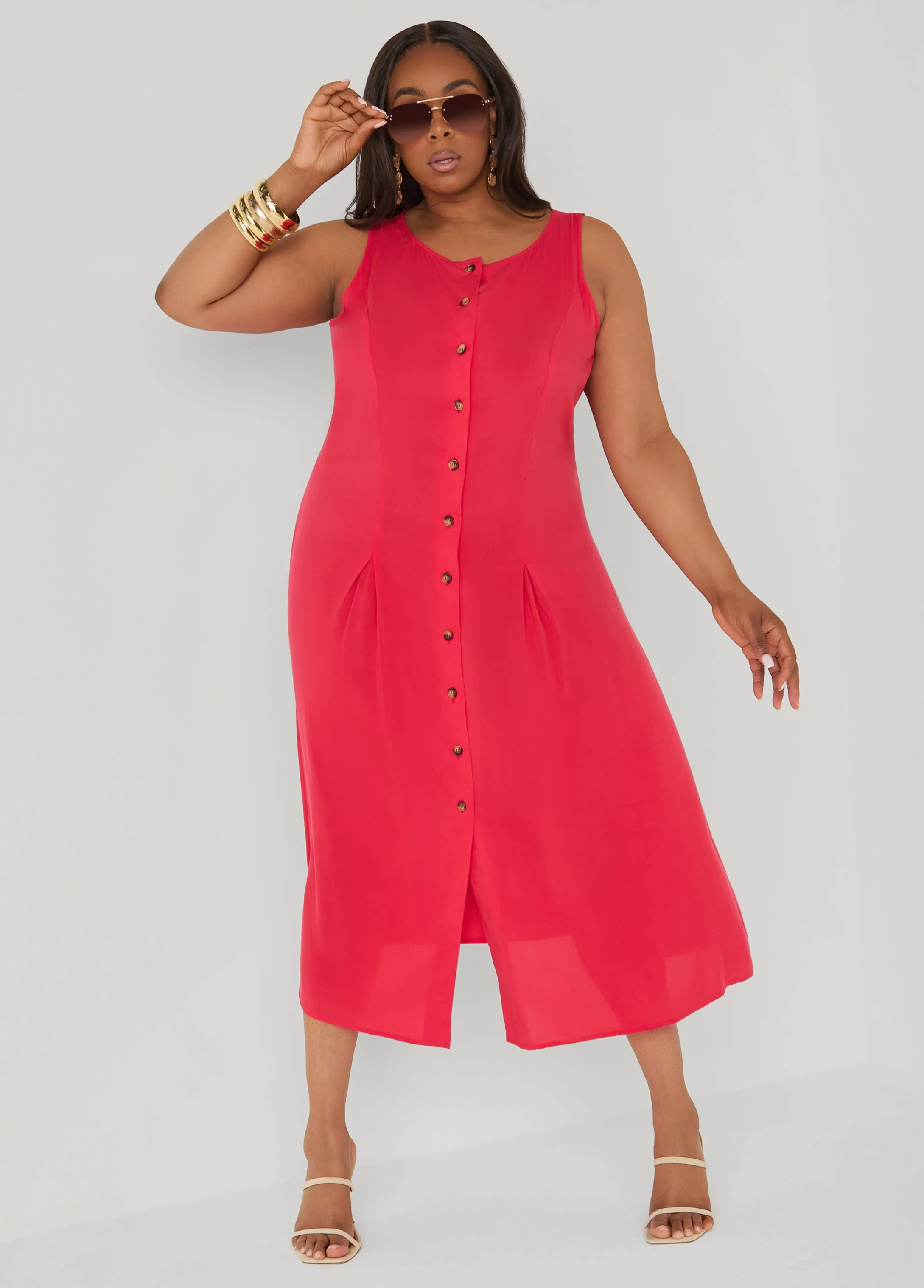 Pleated Maxi Shirtdress - Image 3