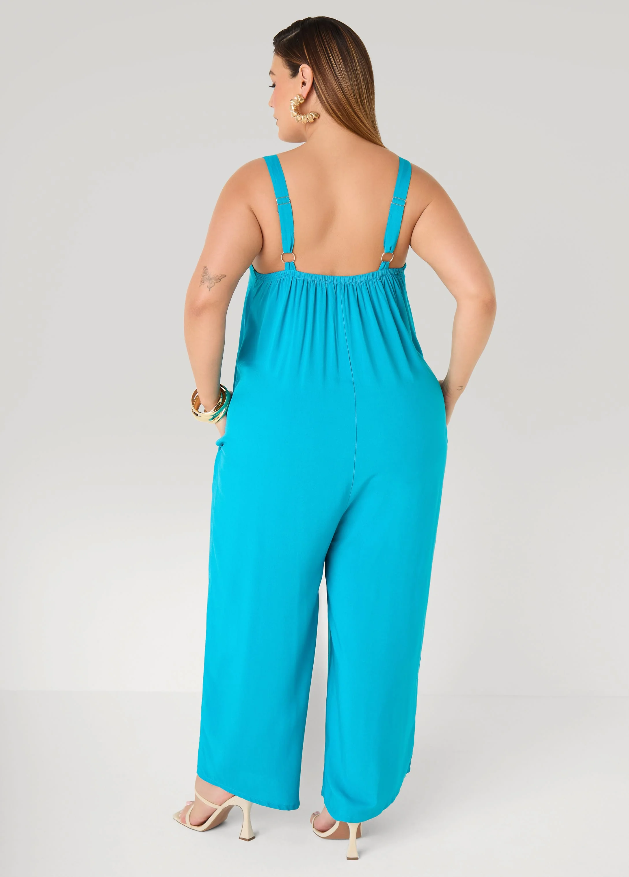 Woven Wide Leg Jumpsuit - Image 6