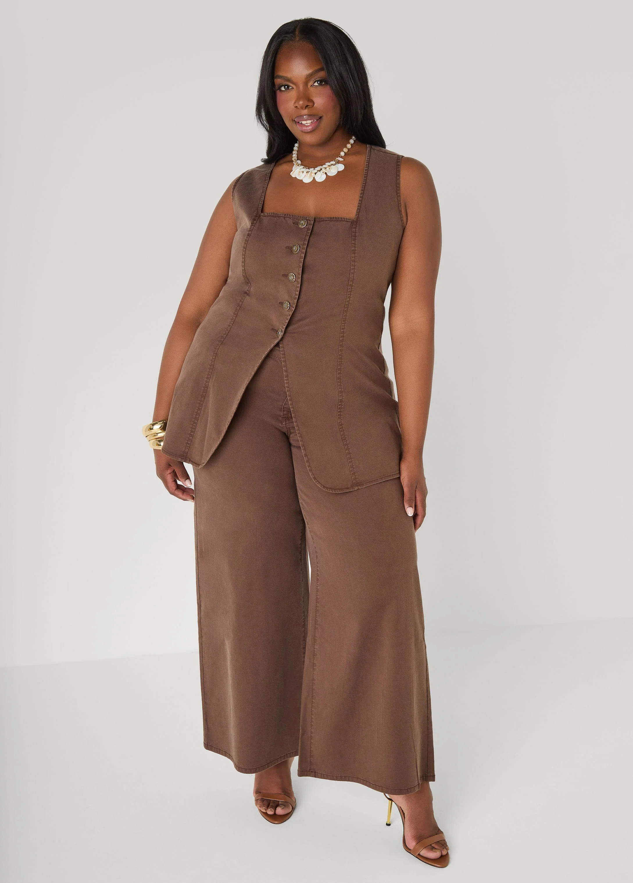 Square Neck Chambray Vest - Image 3