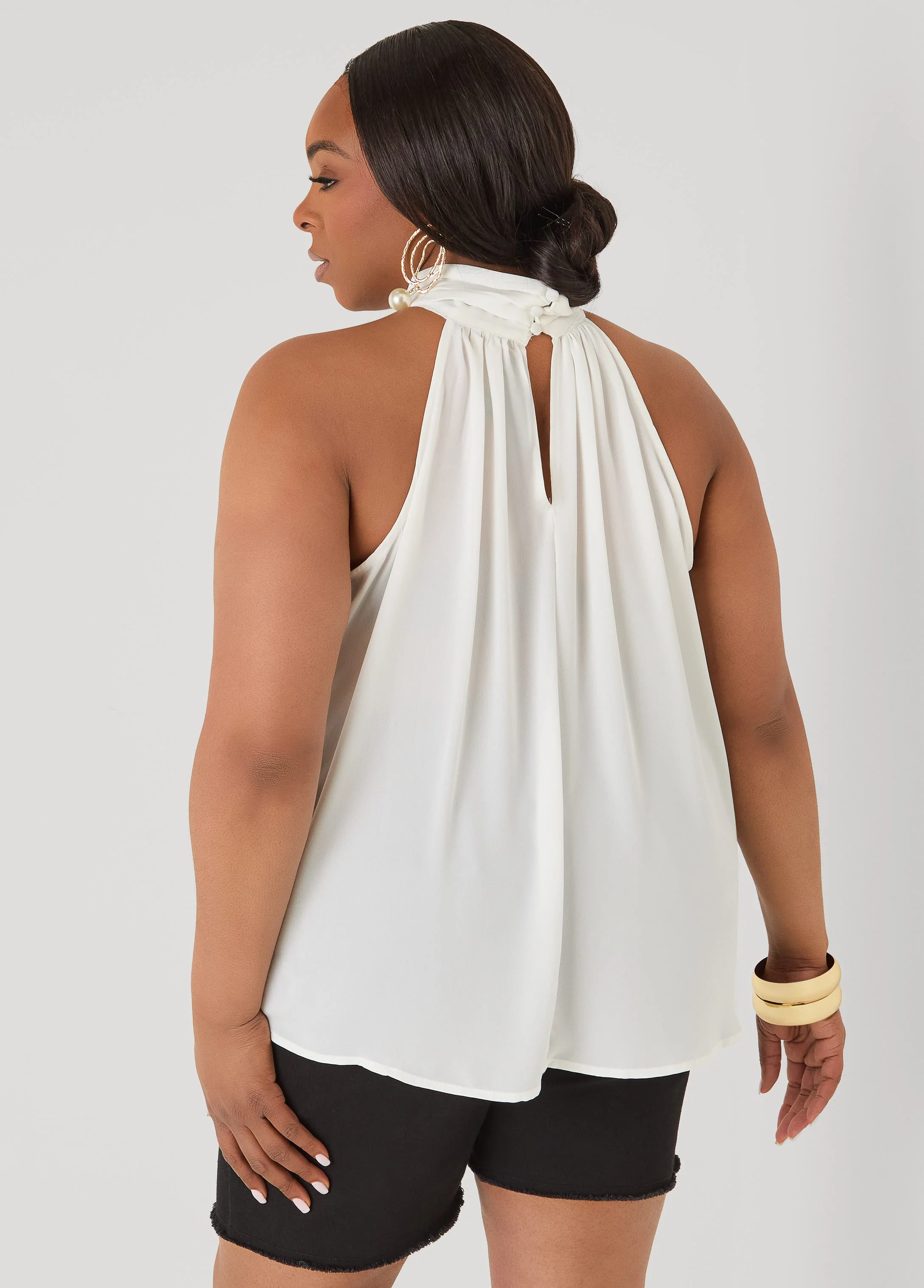 Crepe High Neck Top - Image 2