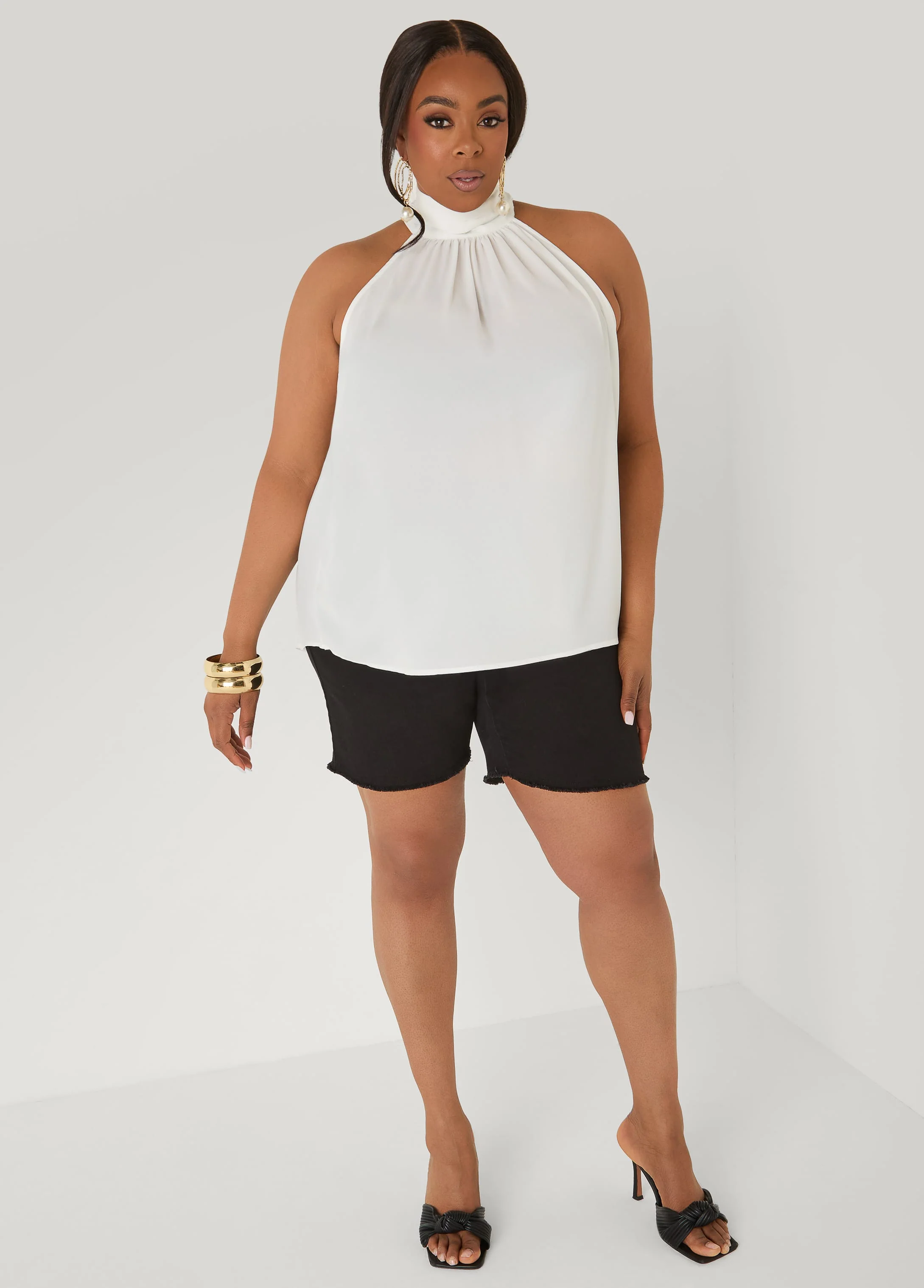 Crepe High Neck Top - Image 3