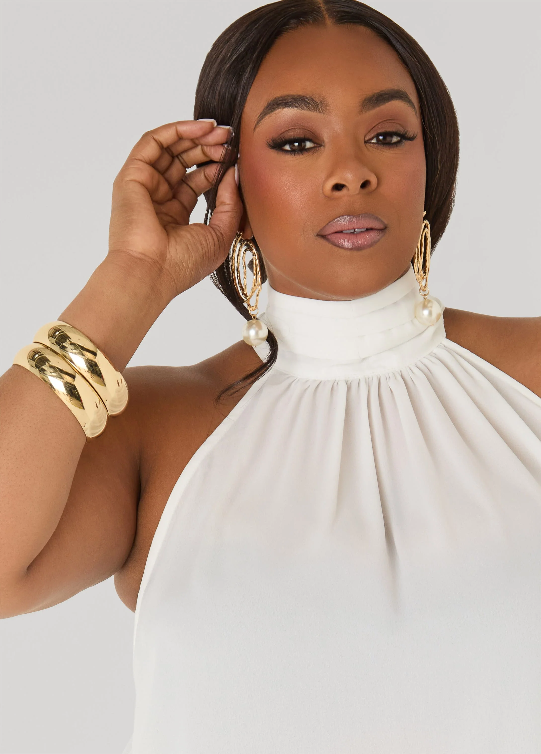 Crepe High Neck Top - Image 4