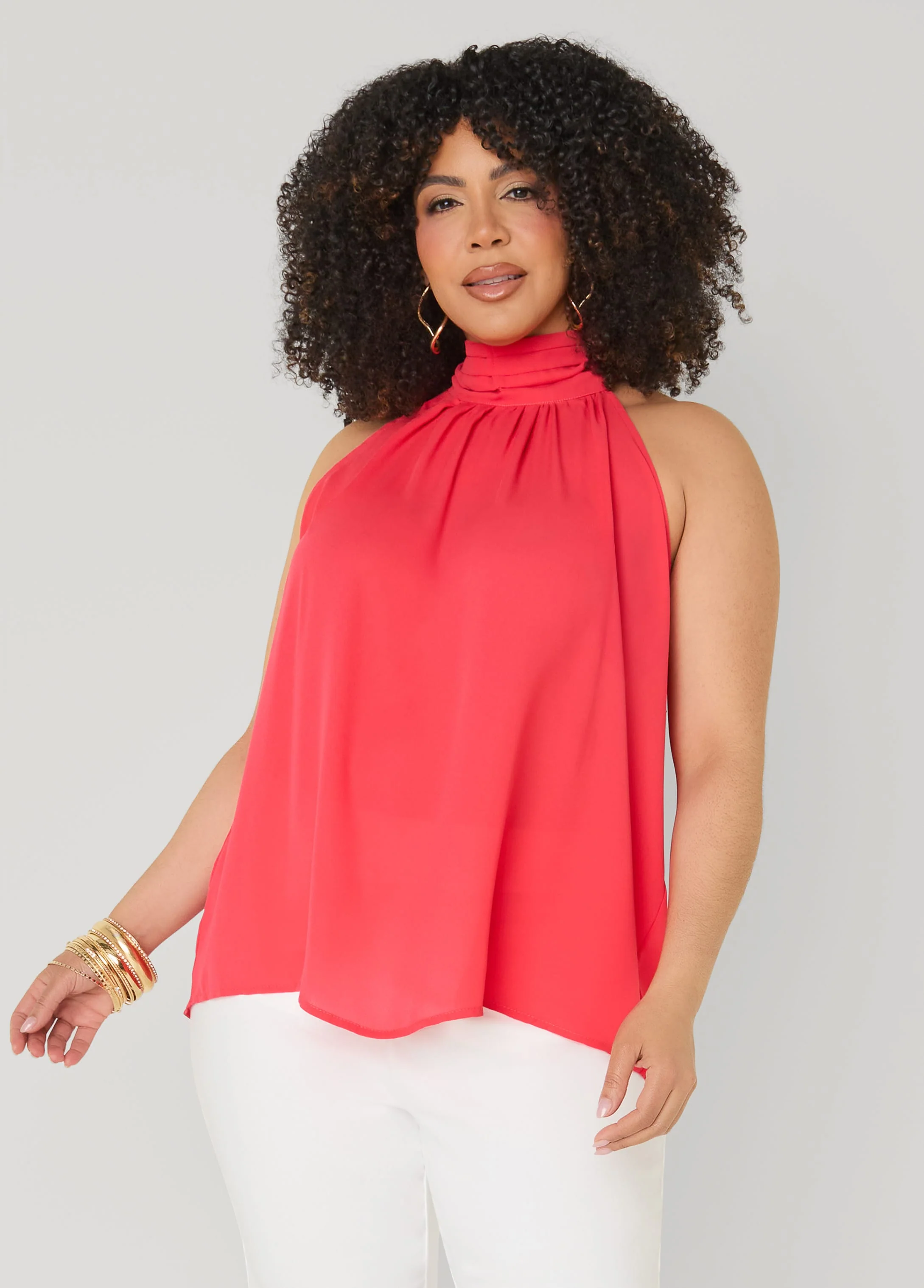 Crepe High Neck Top - Image 5