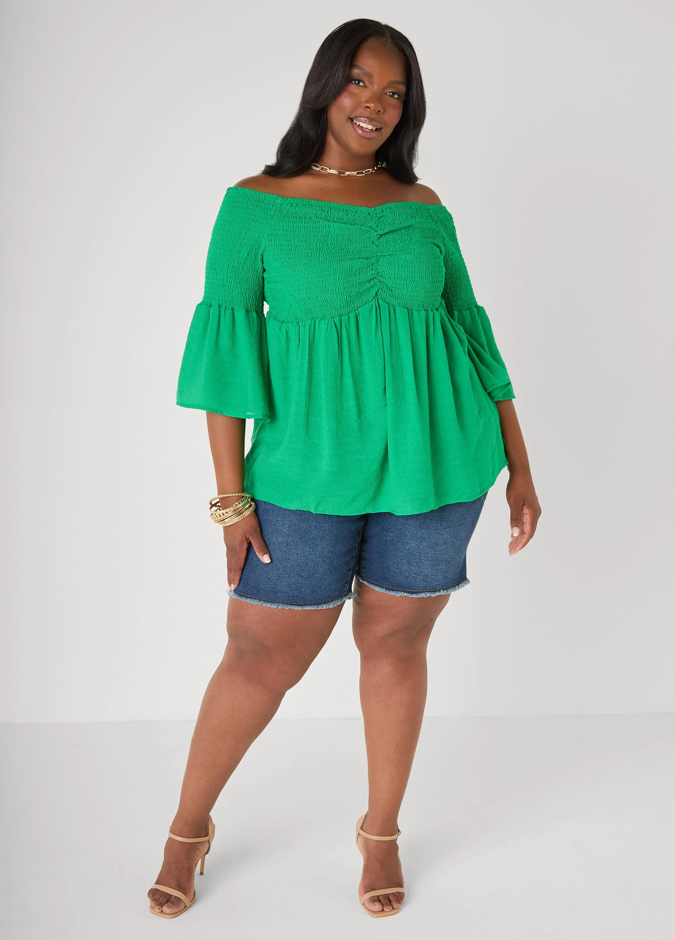 Off The Shoulder Smocked Top - Image 10