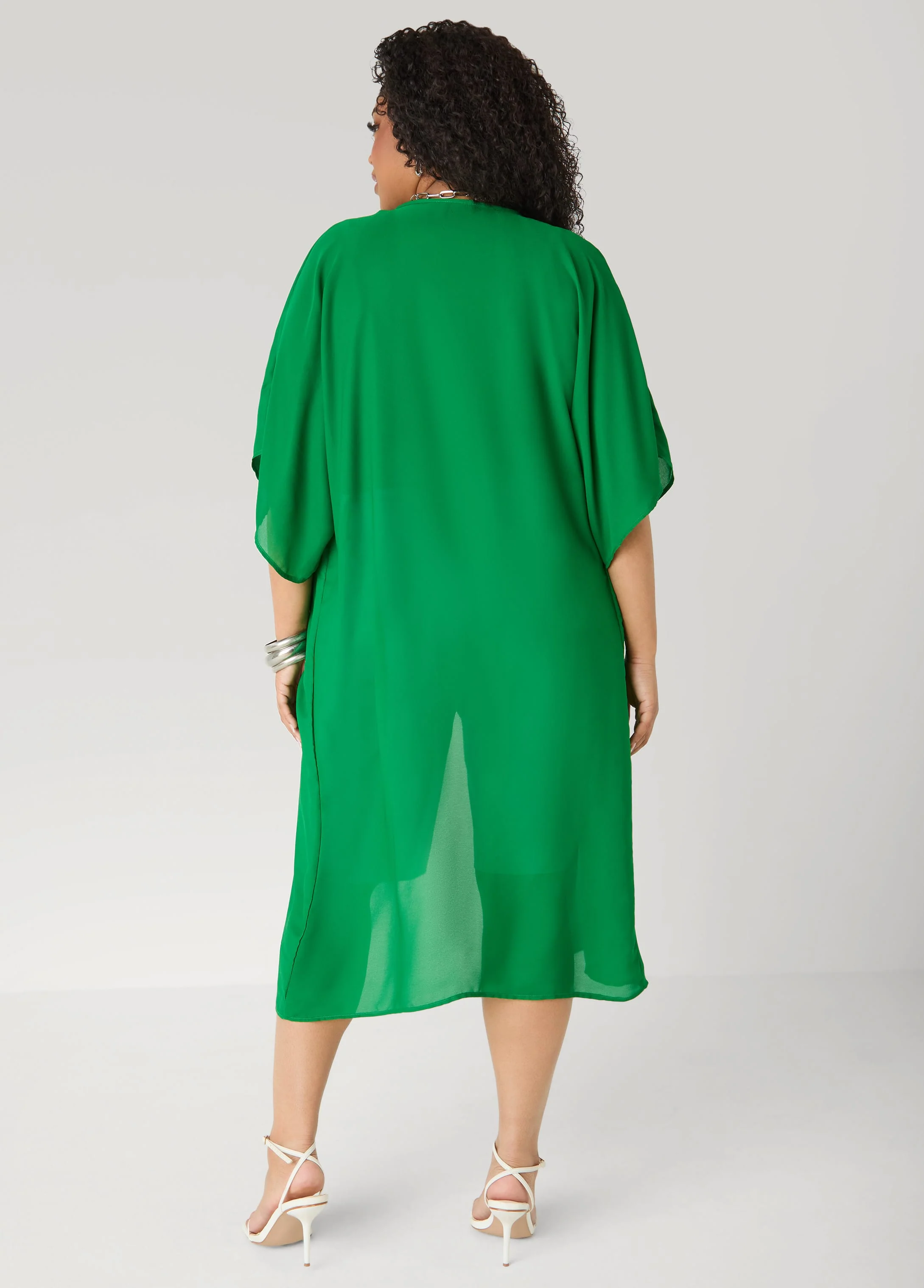 Open Front Crepe Kimono - Image 5