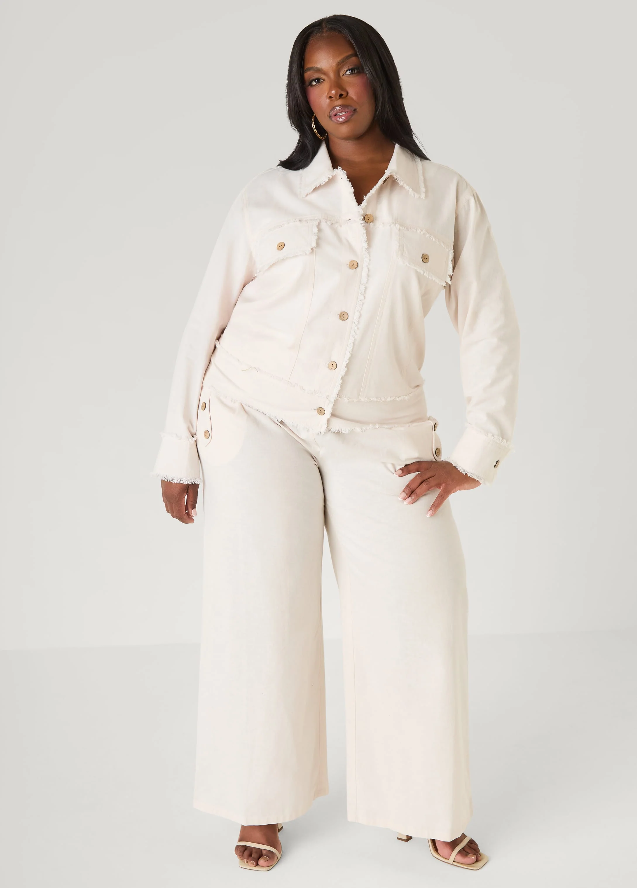 Button Detailed Cotton Blend Pants - Image 5