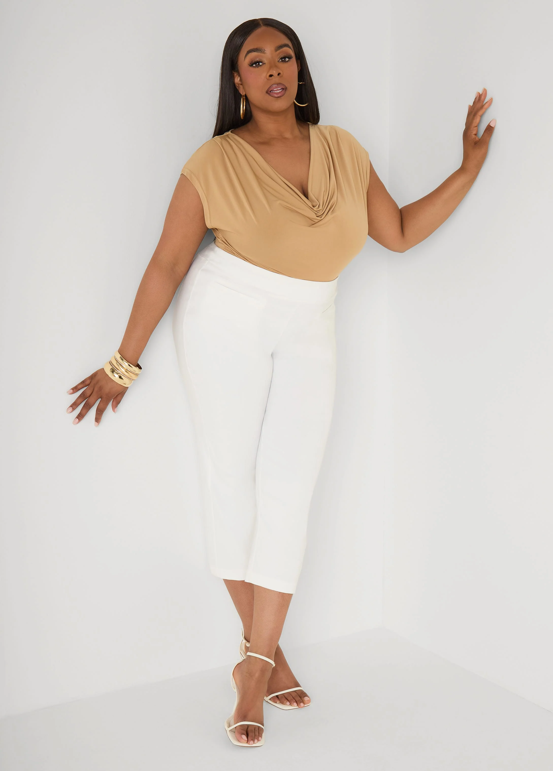 Cowl Neck Stretch Knit Top - Image 10