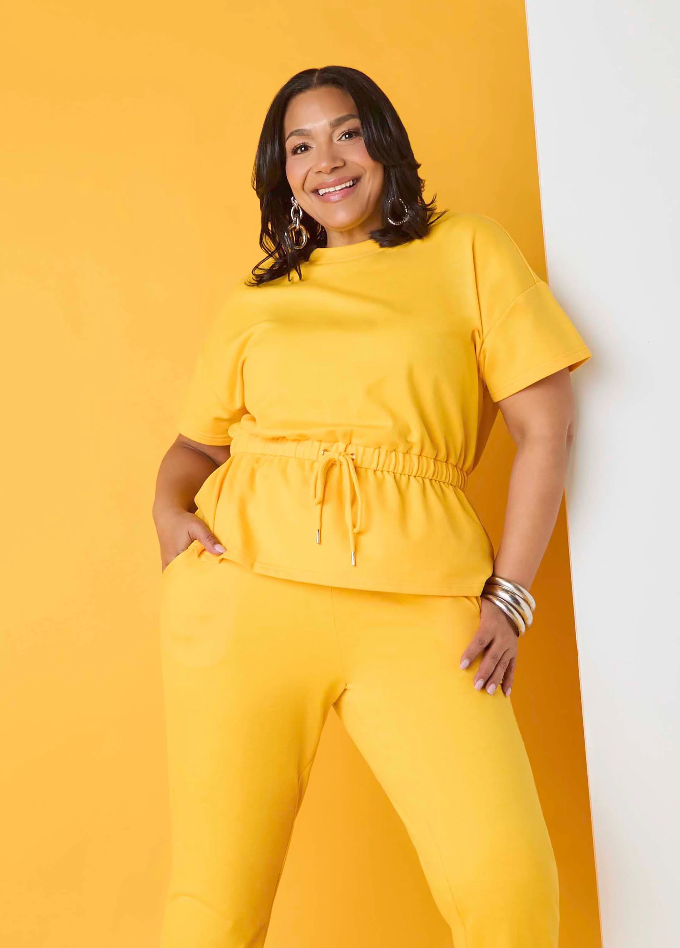 Drawstring Peplum Sweatshirt - Image 11