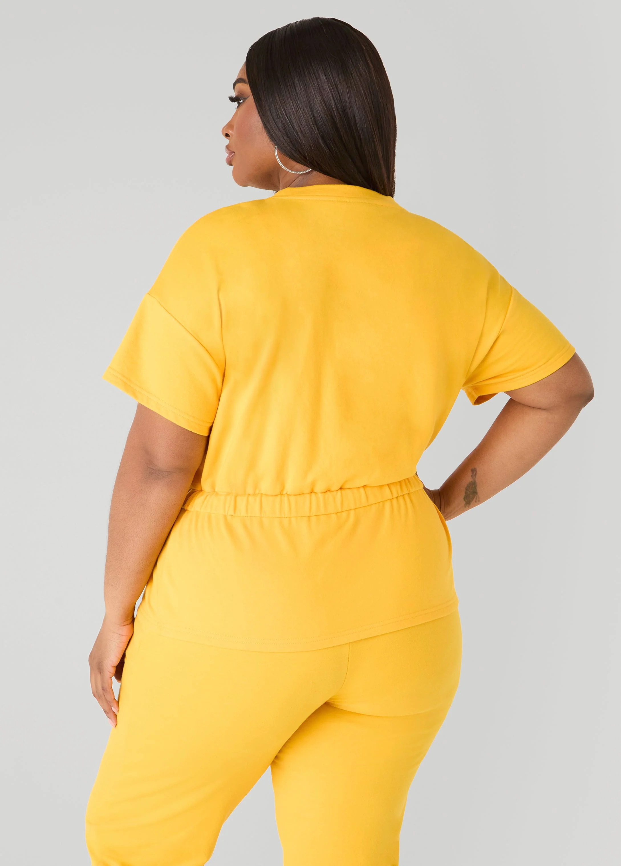 Drawstring Peplum Sweatshirt - Image 6