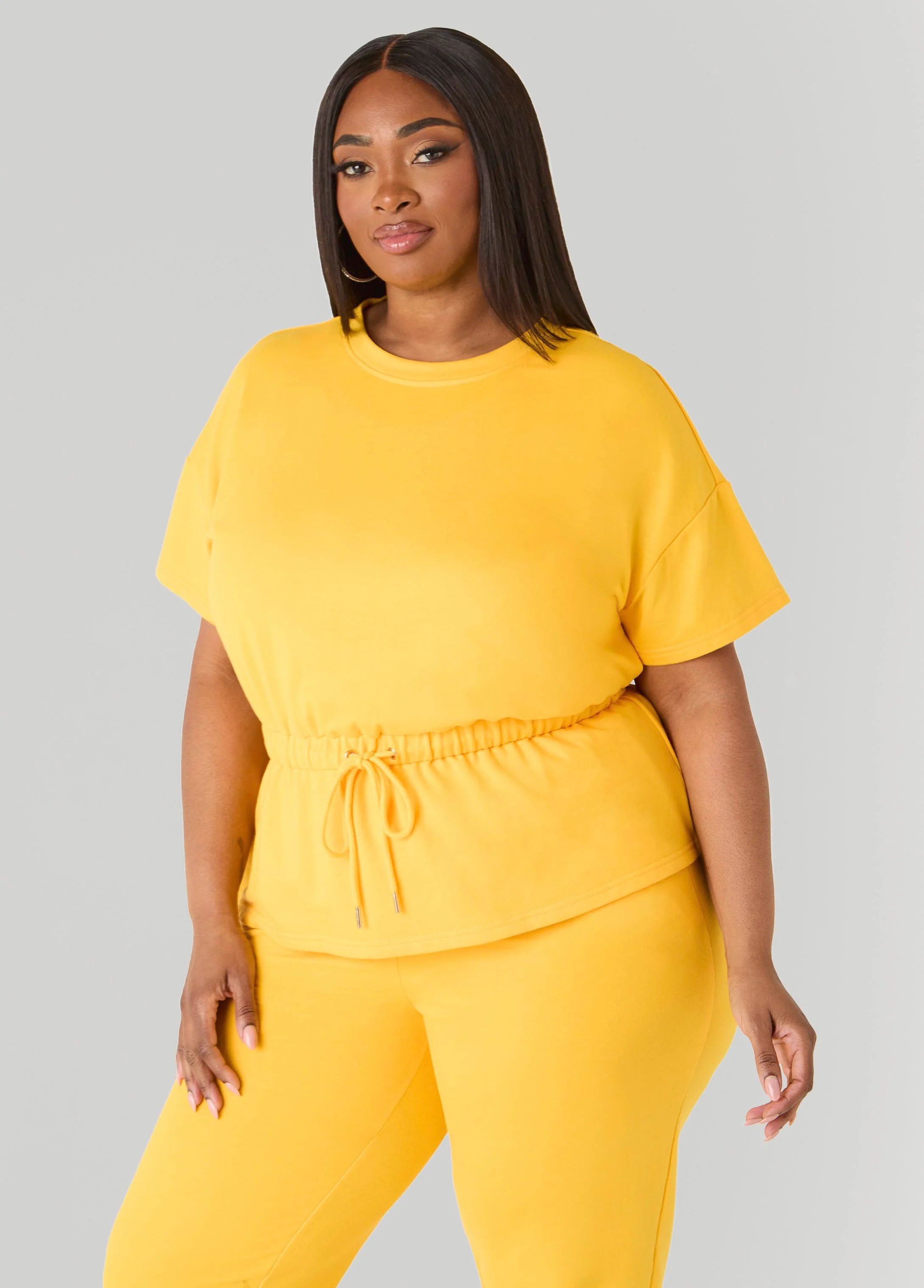 Drawstring Peplum Sweatshirt - Image 8